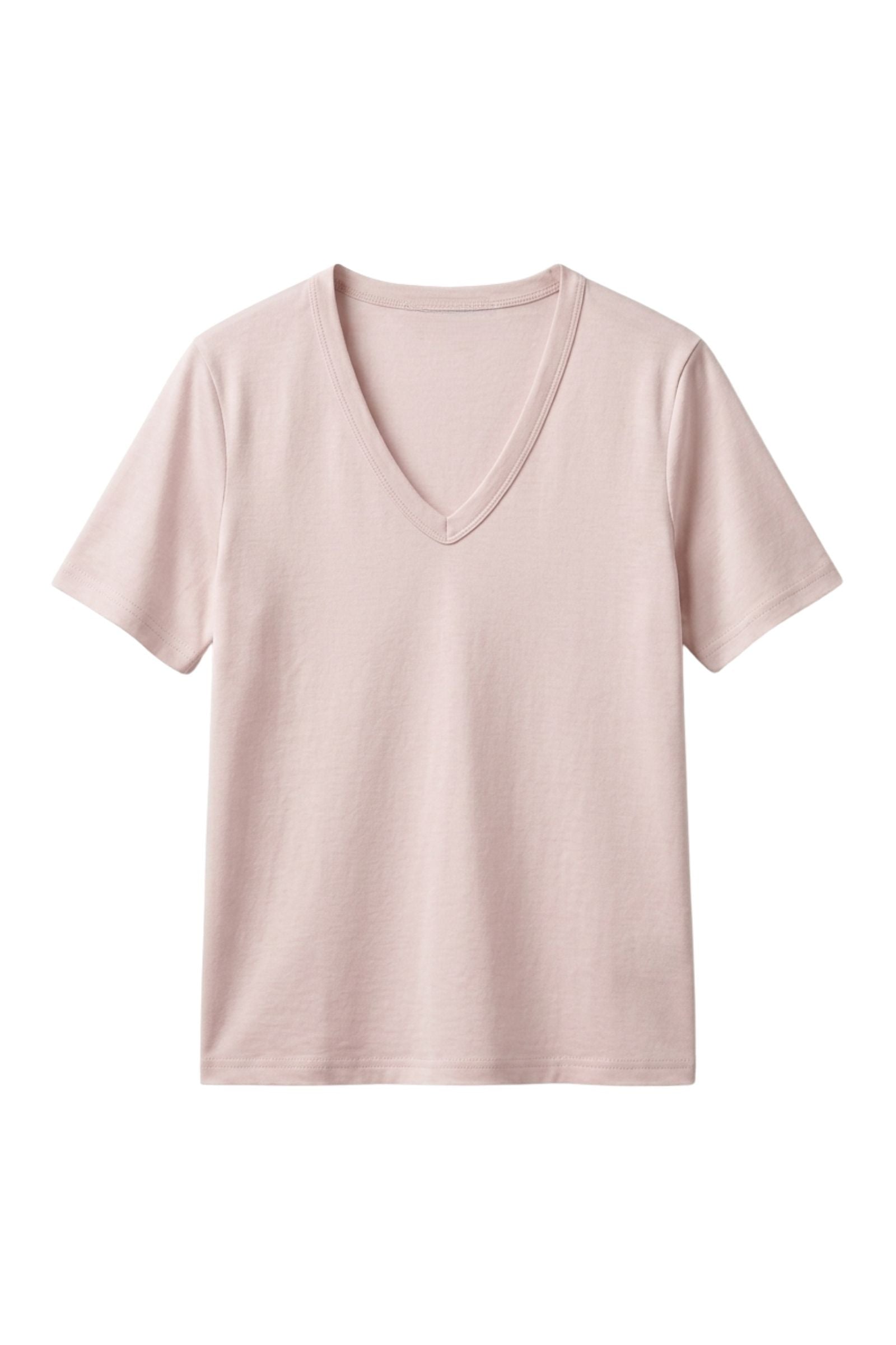 T-shirt 100% coton premium col V manches courtes