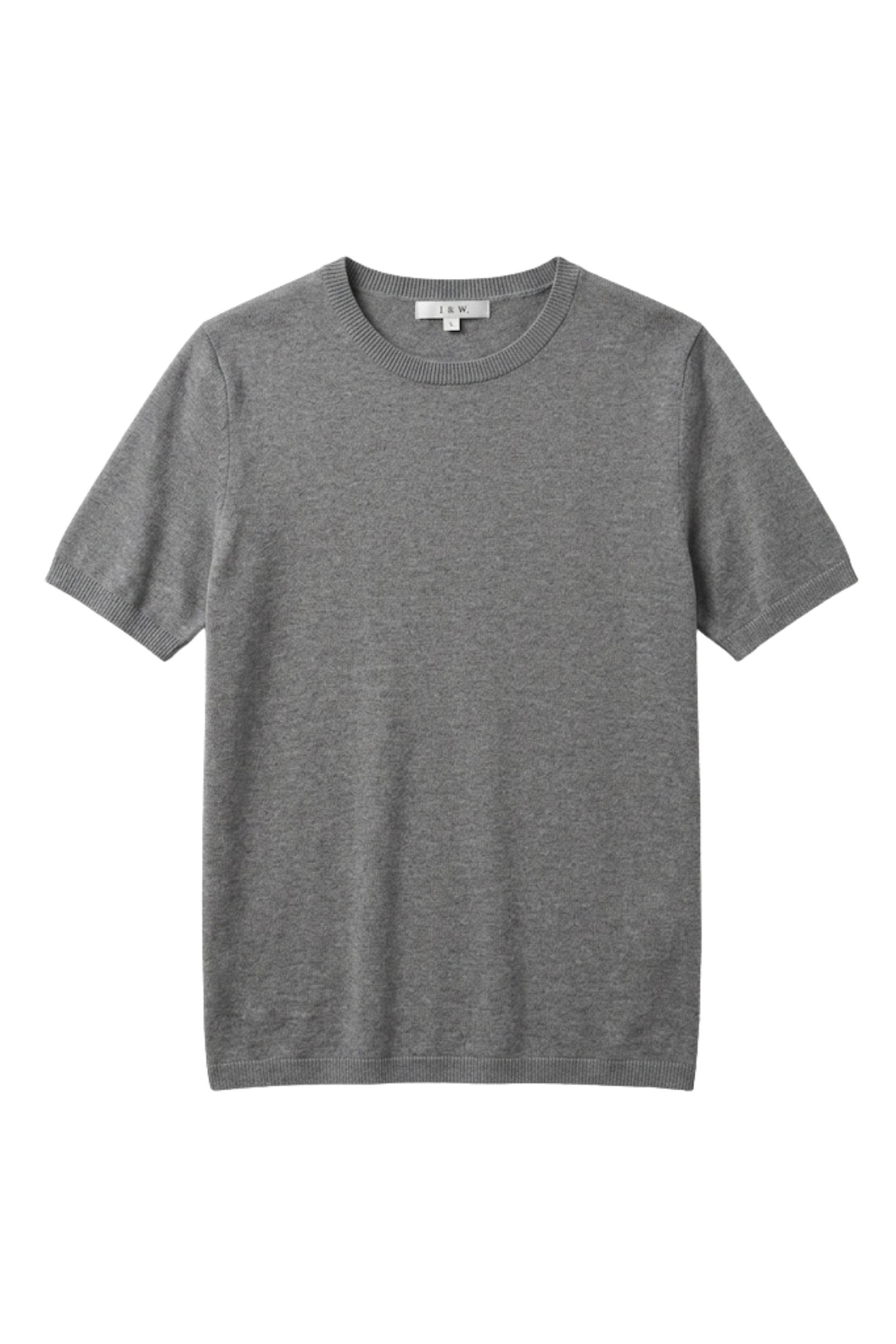 Pull soie & cachemire col rond manches courtes