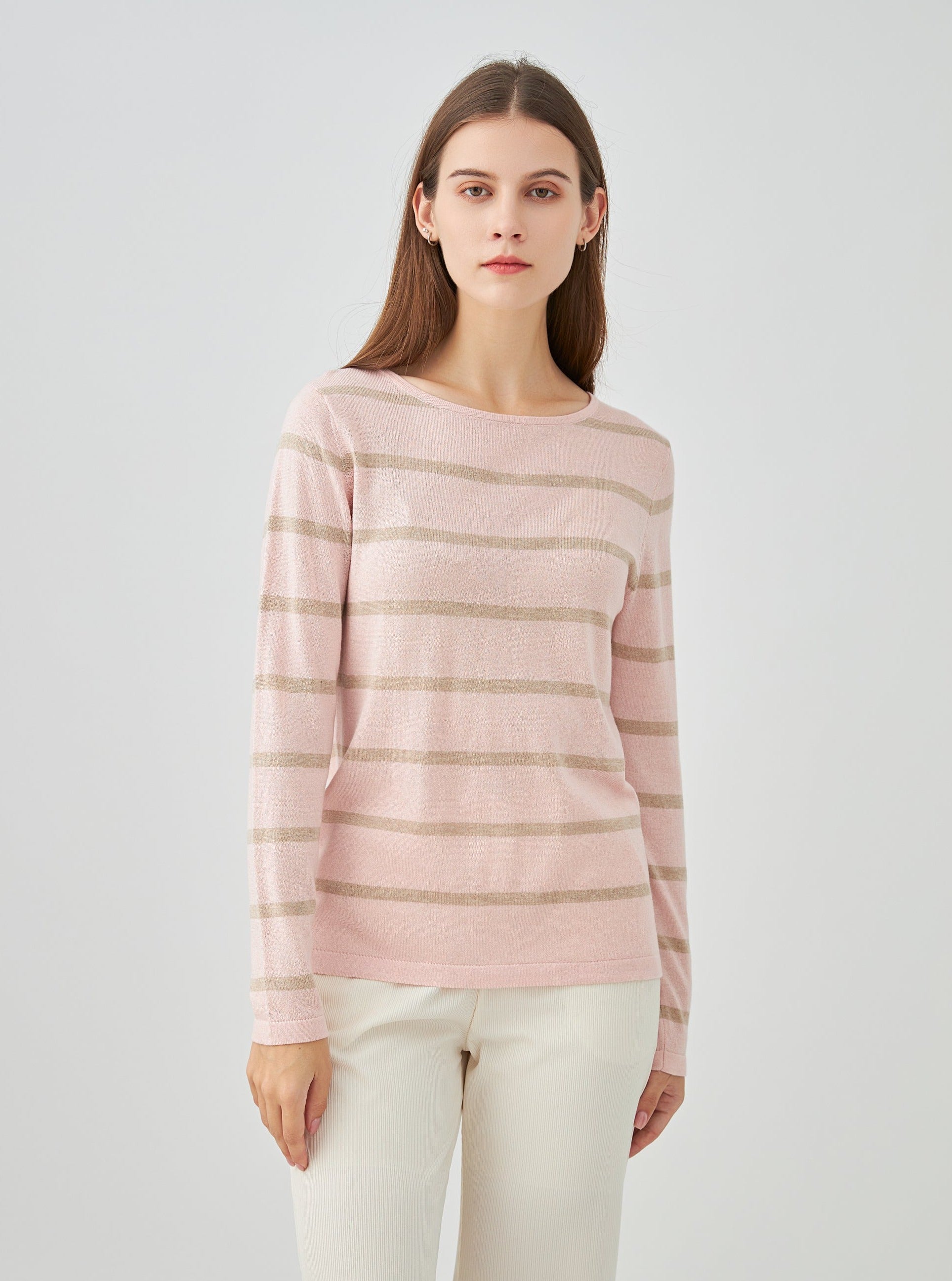 Pull marinière en soie et cachemire