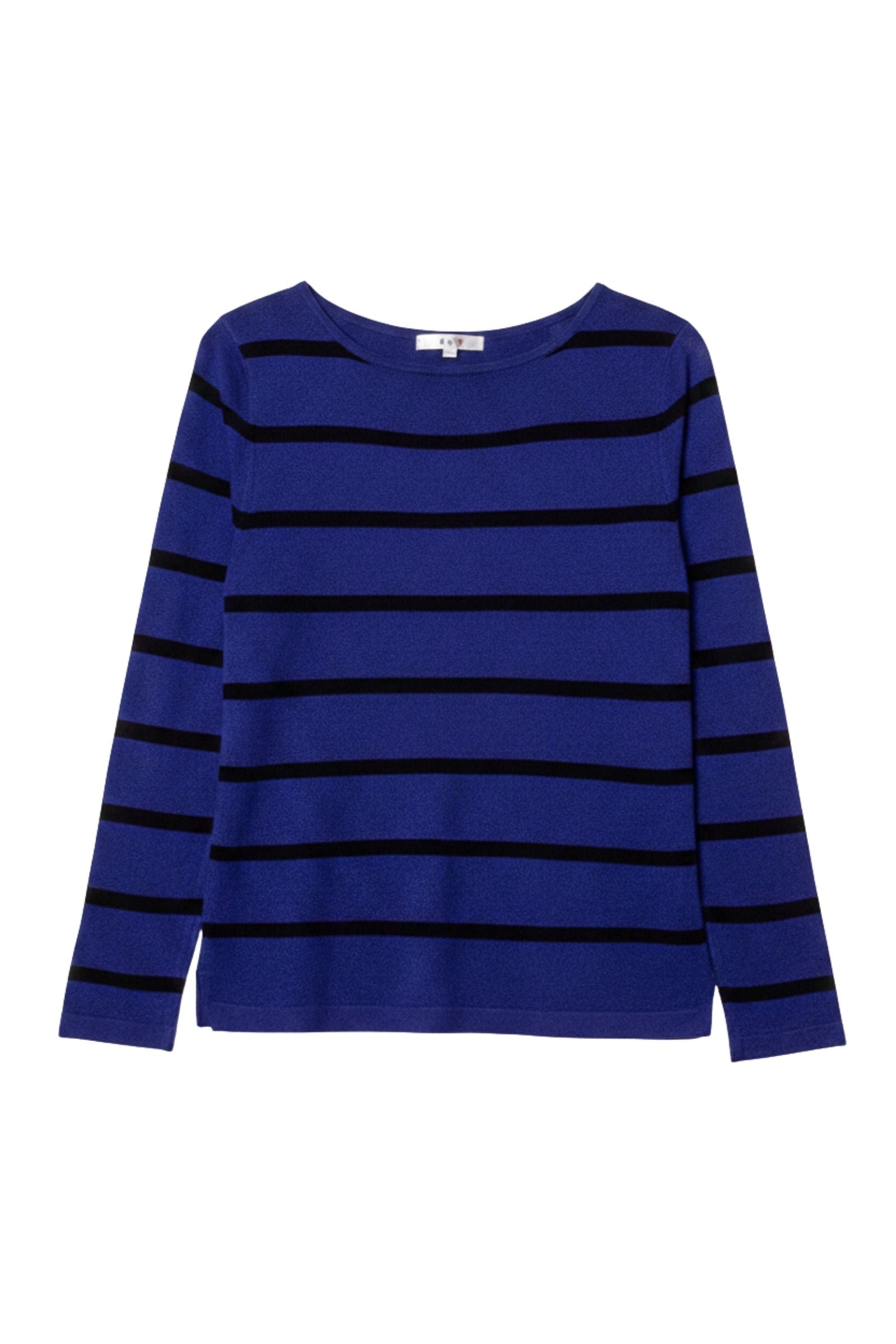 Pull marinière en soie et cachemire