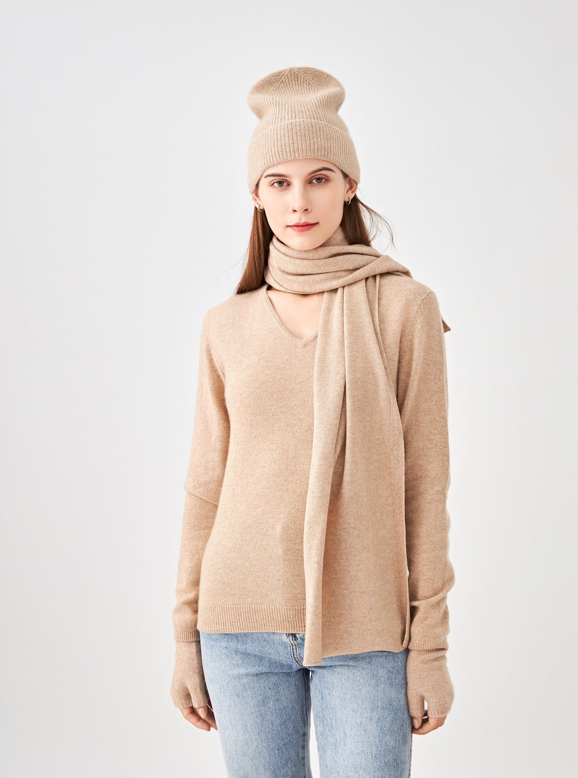 Pull col V en cachemire