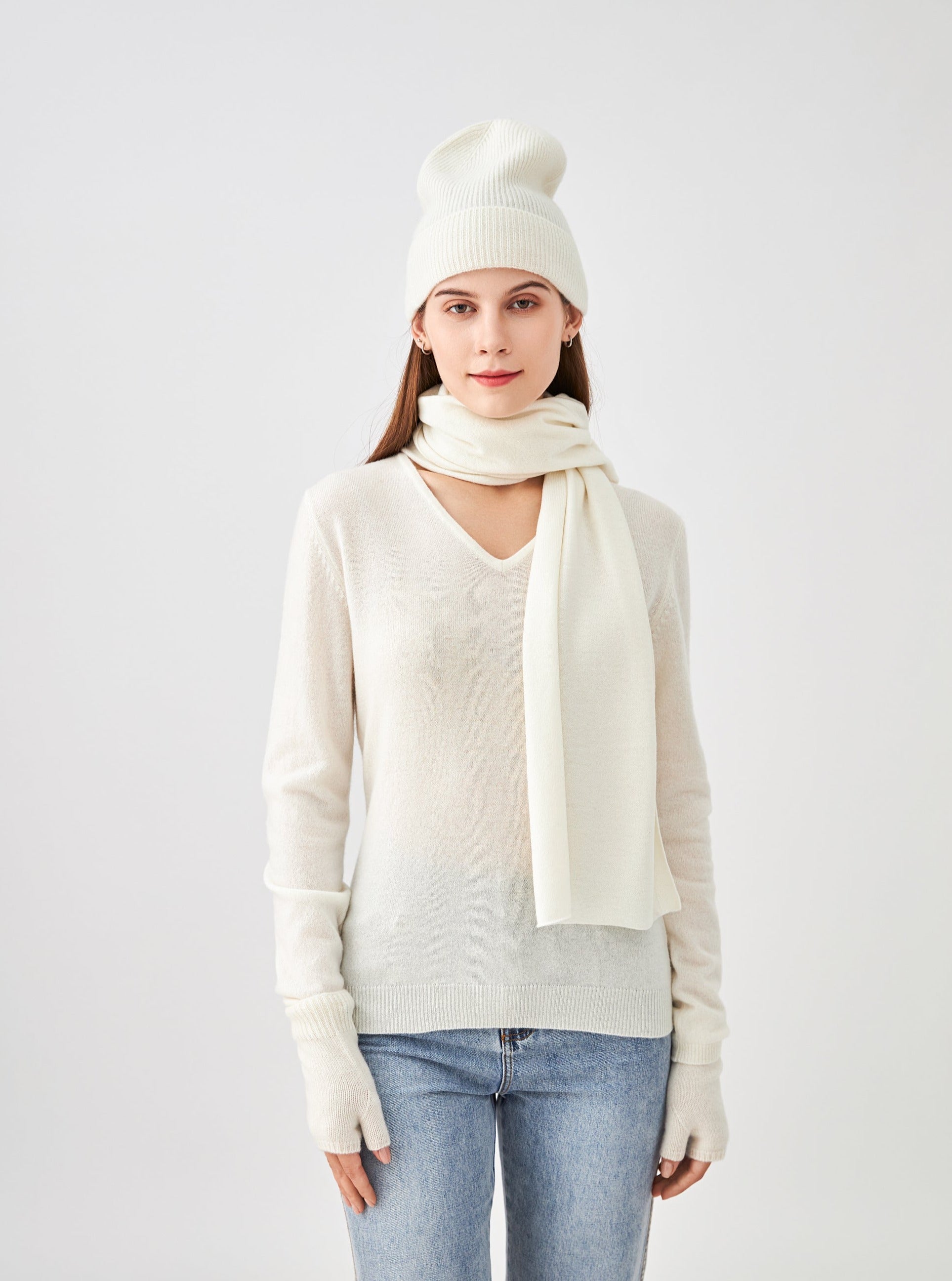 Pull col V en cachemire