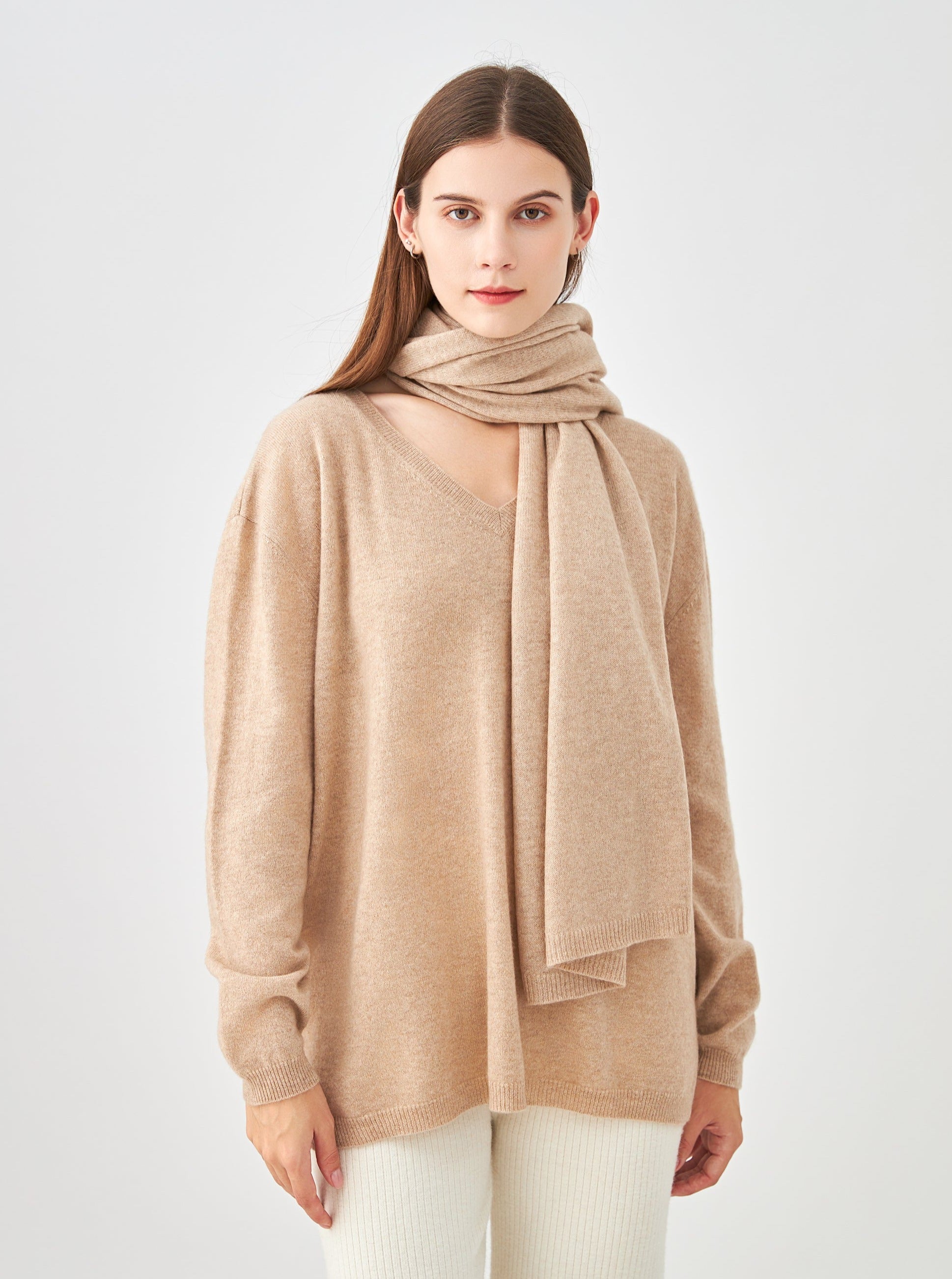 Pull V oversize en cachemire