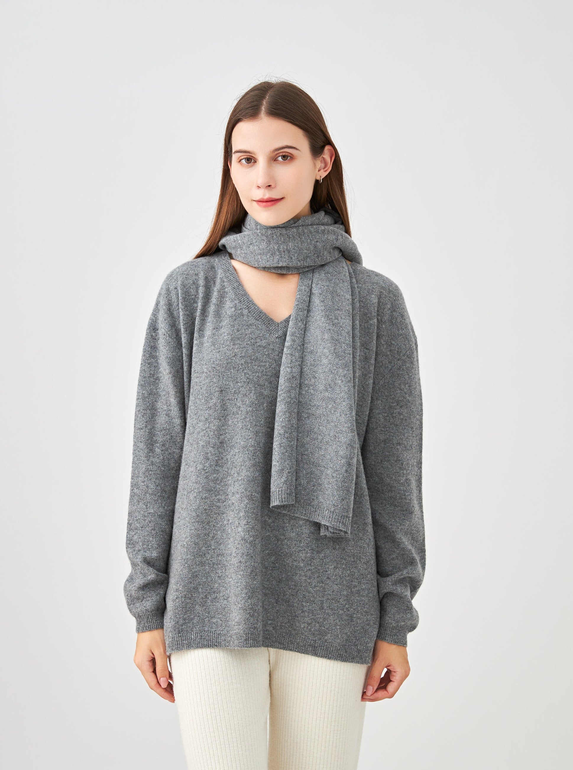 Pull V oversize en cachemire