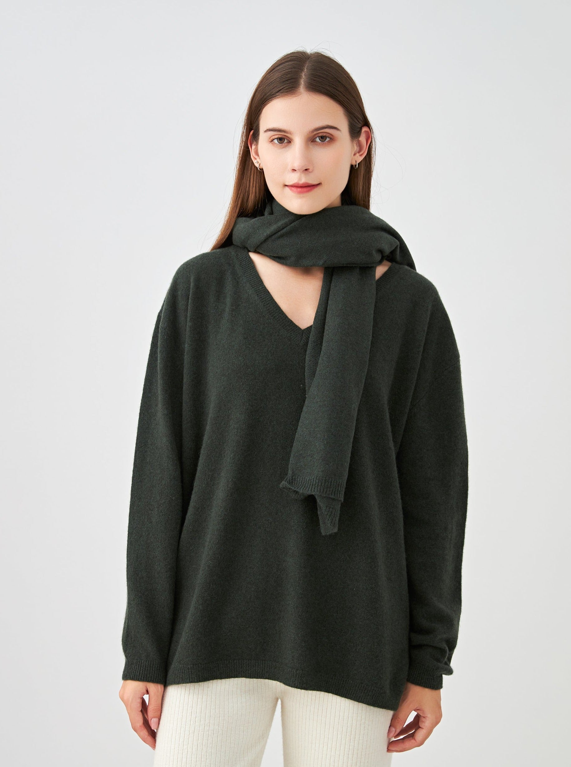 Pull V oversize en cachemire