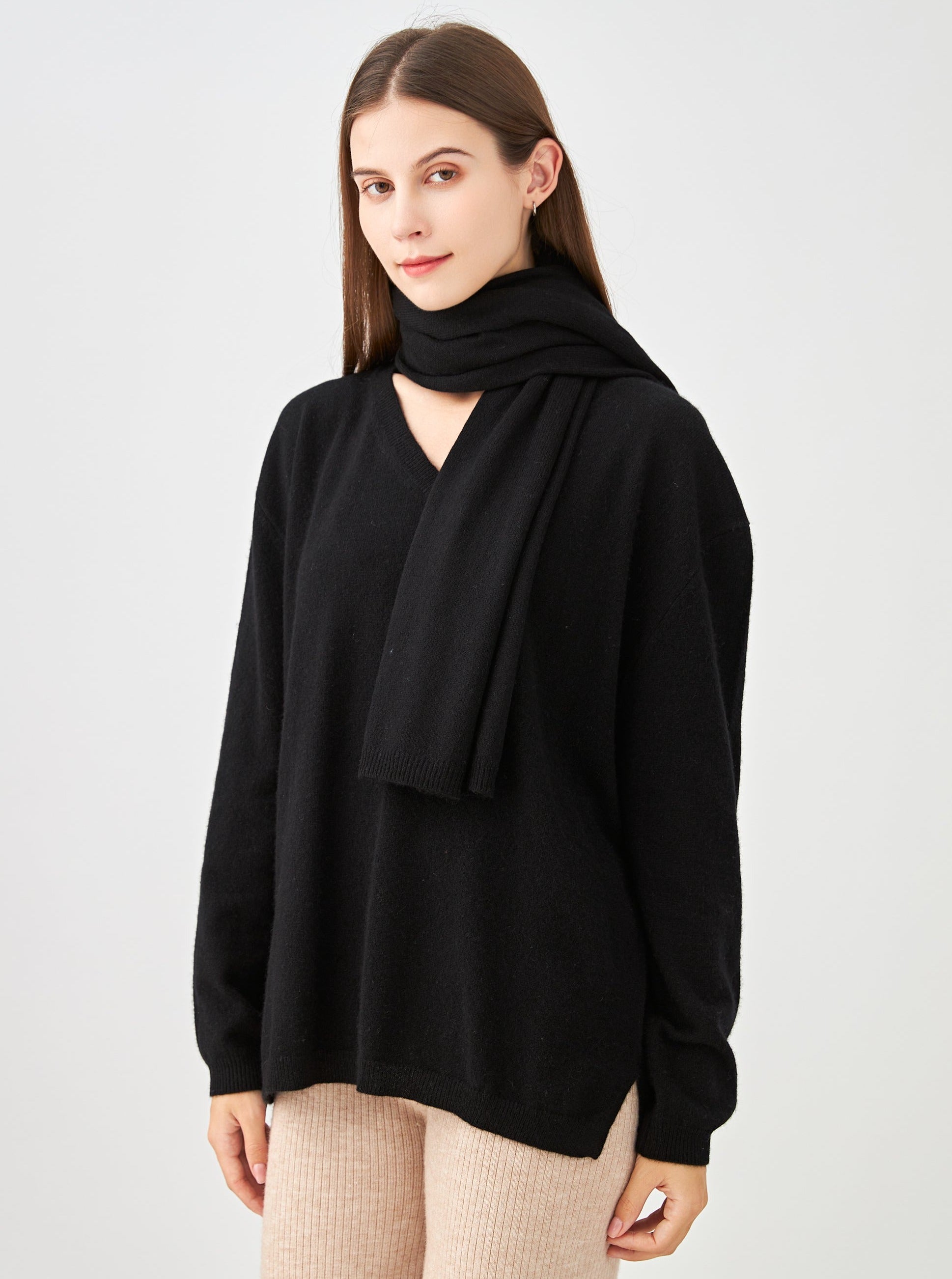 Pull V oversize en cachemire