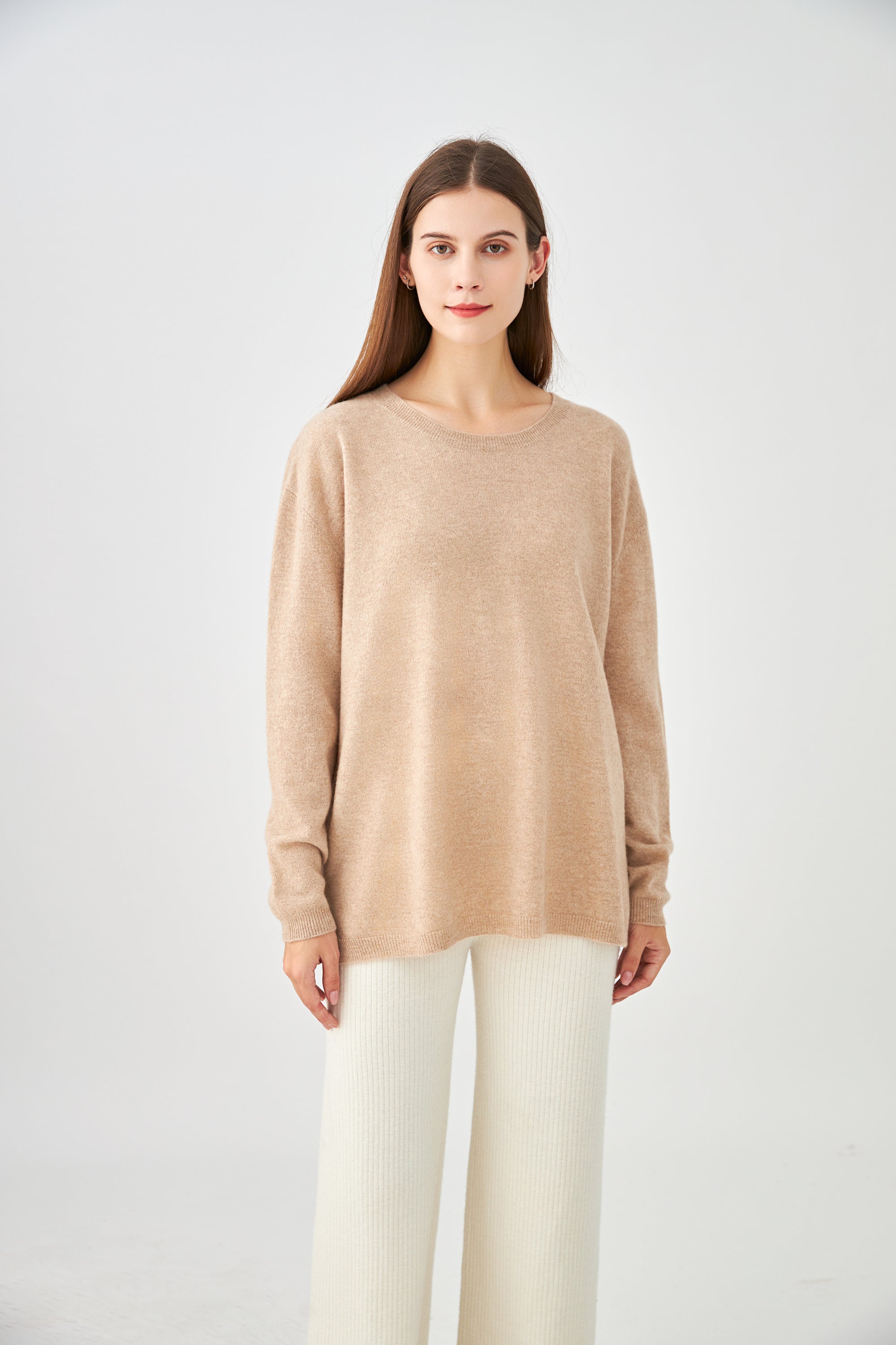 Pull col rond oversize en cachemire