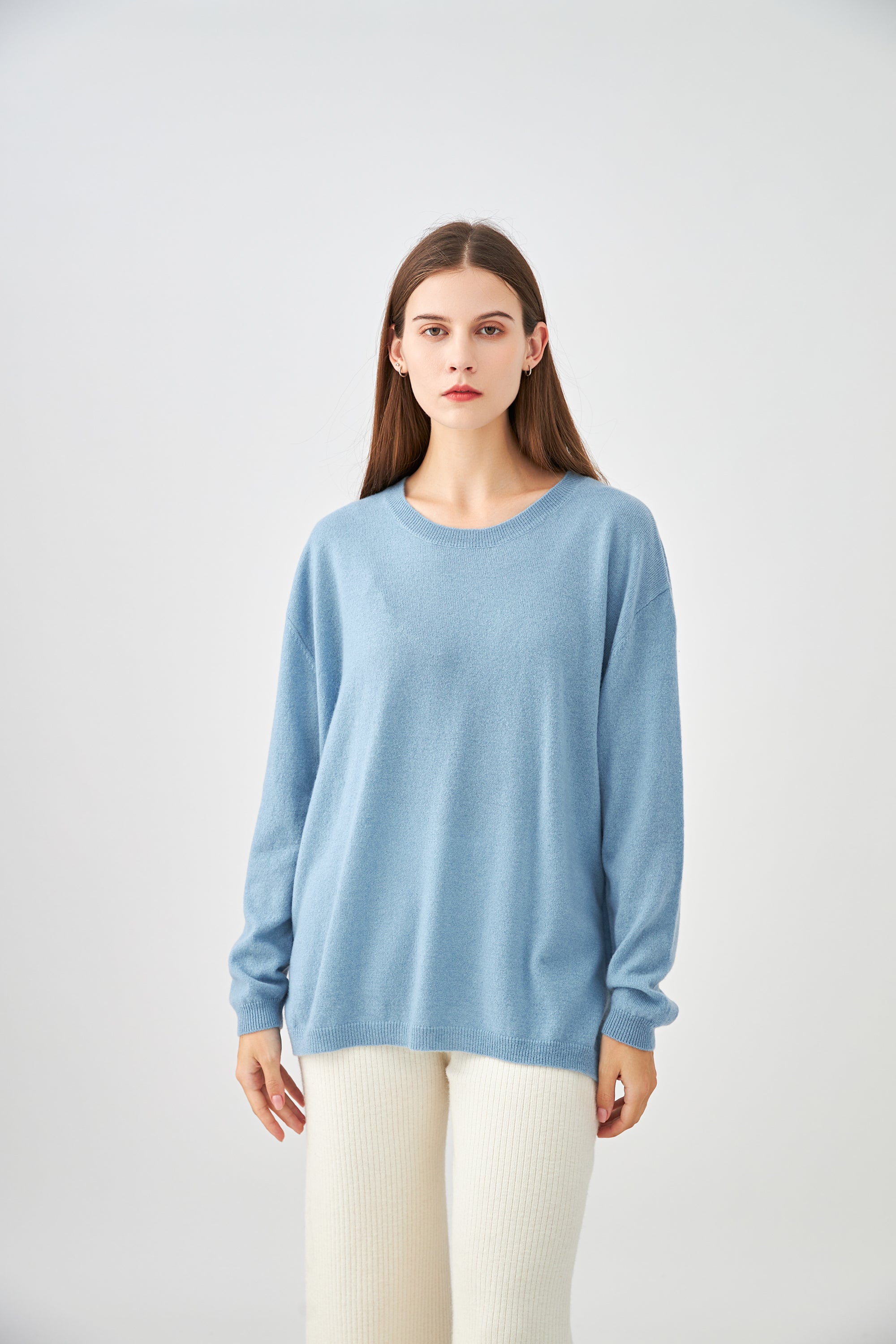 Pull col rond oversize en cachemire