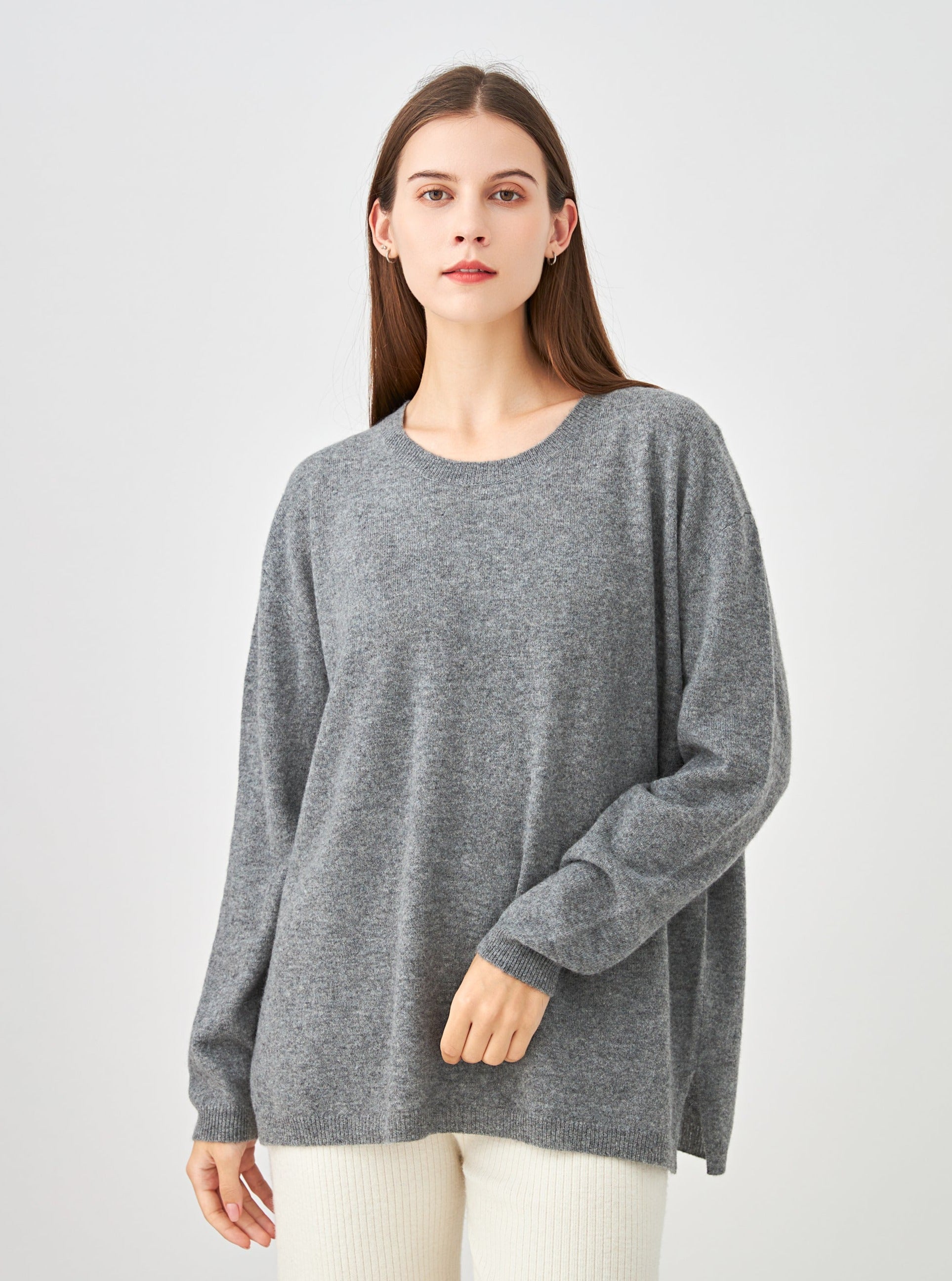 Pull col rond oversize en cachemire