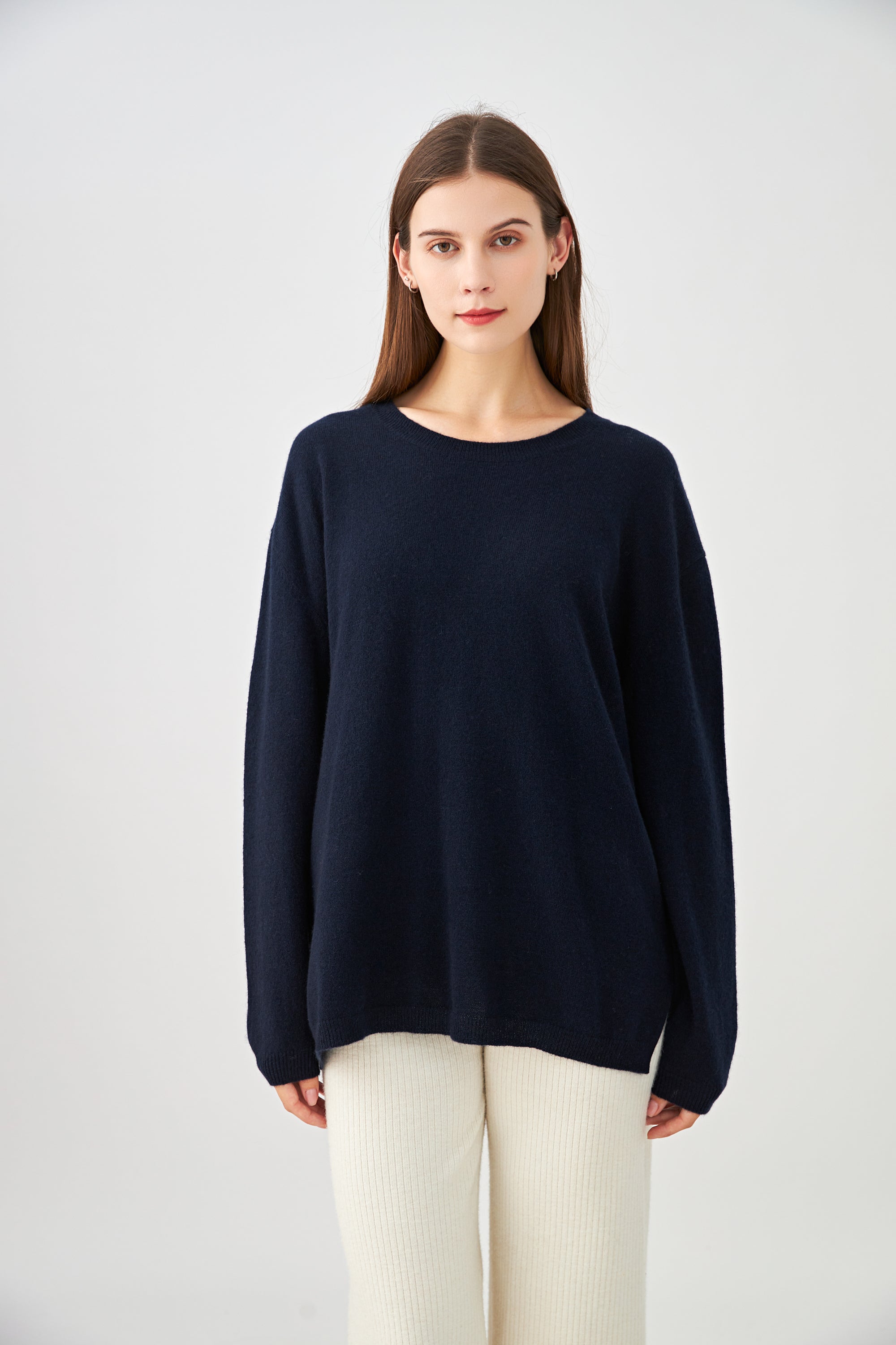 Pull col rond oversize en cachemire