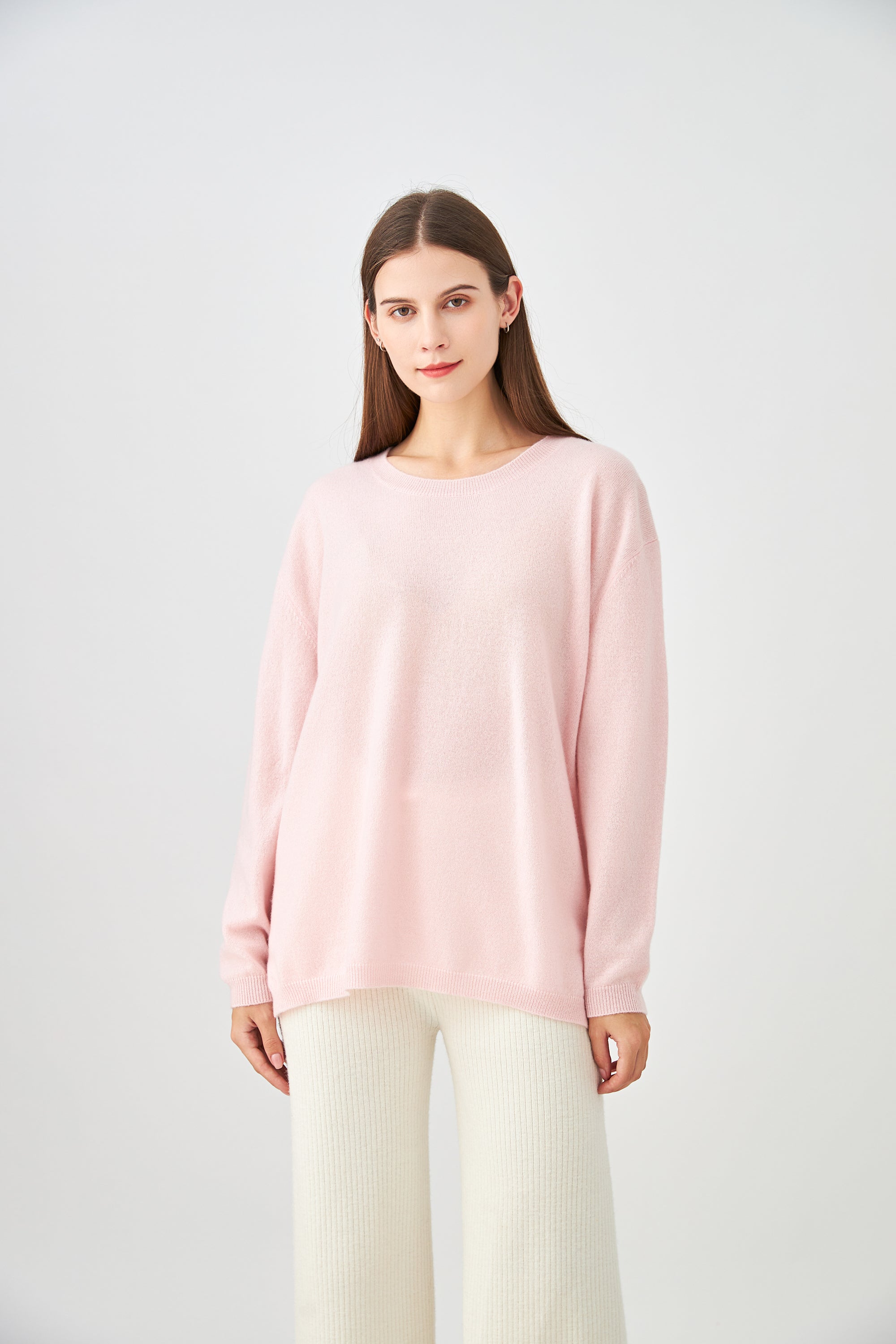 Pull col rond oversize en cachemire