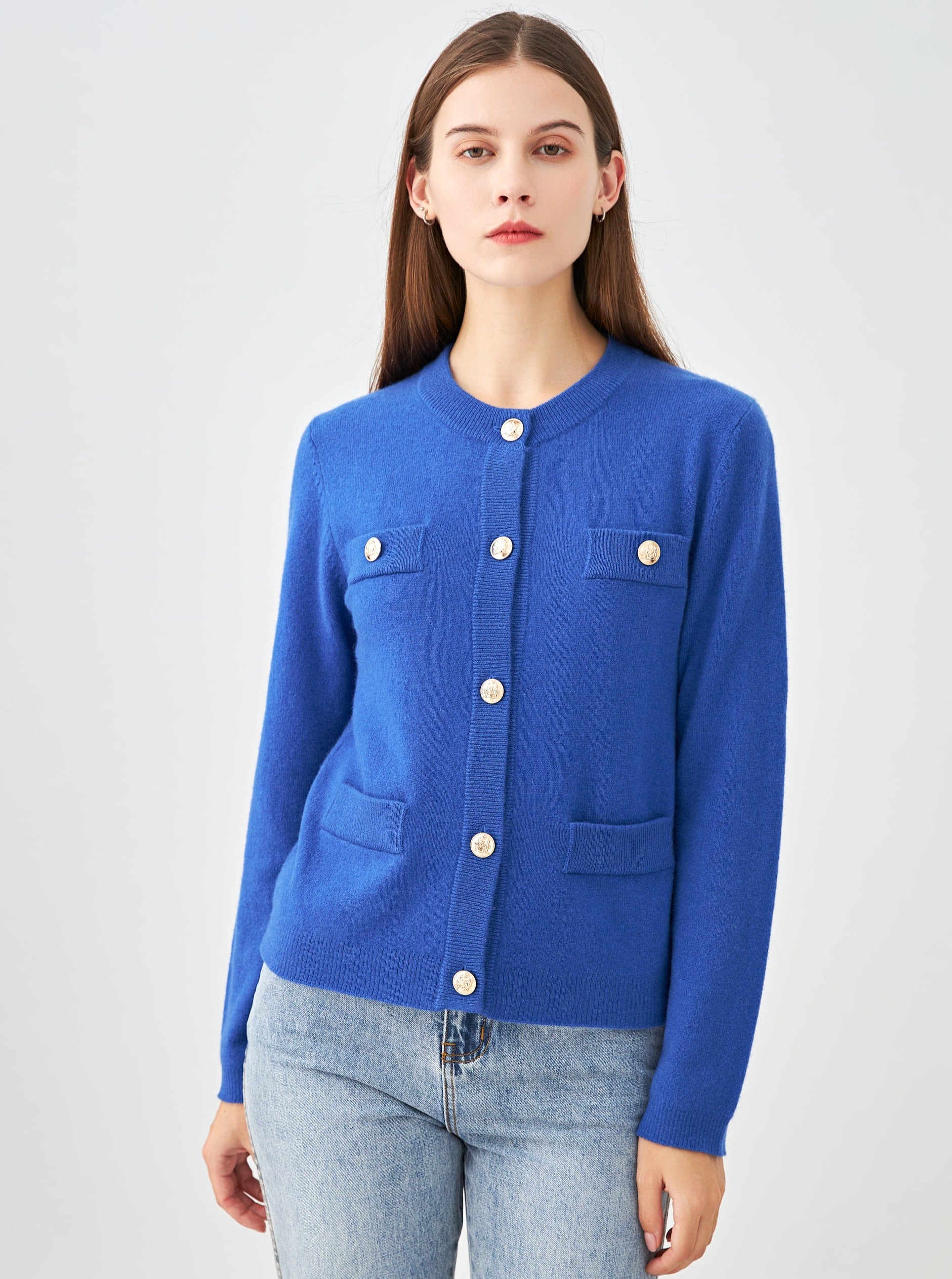 Cardigan boutons dorés en cachemire