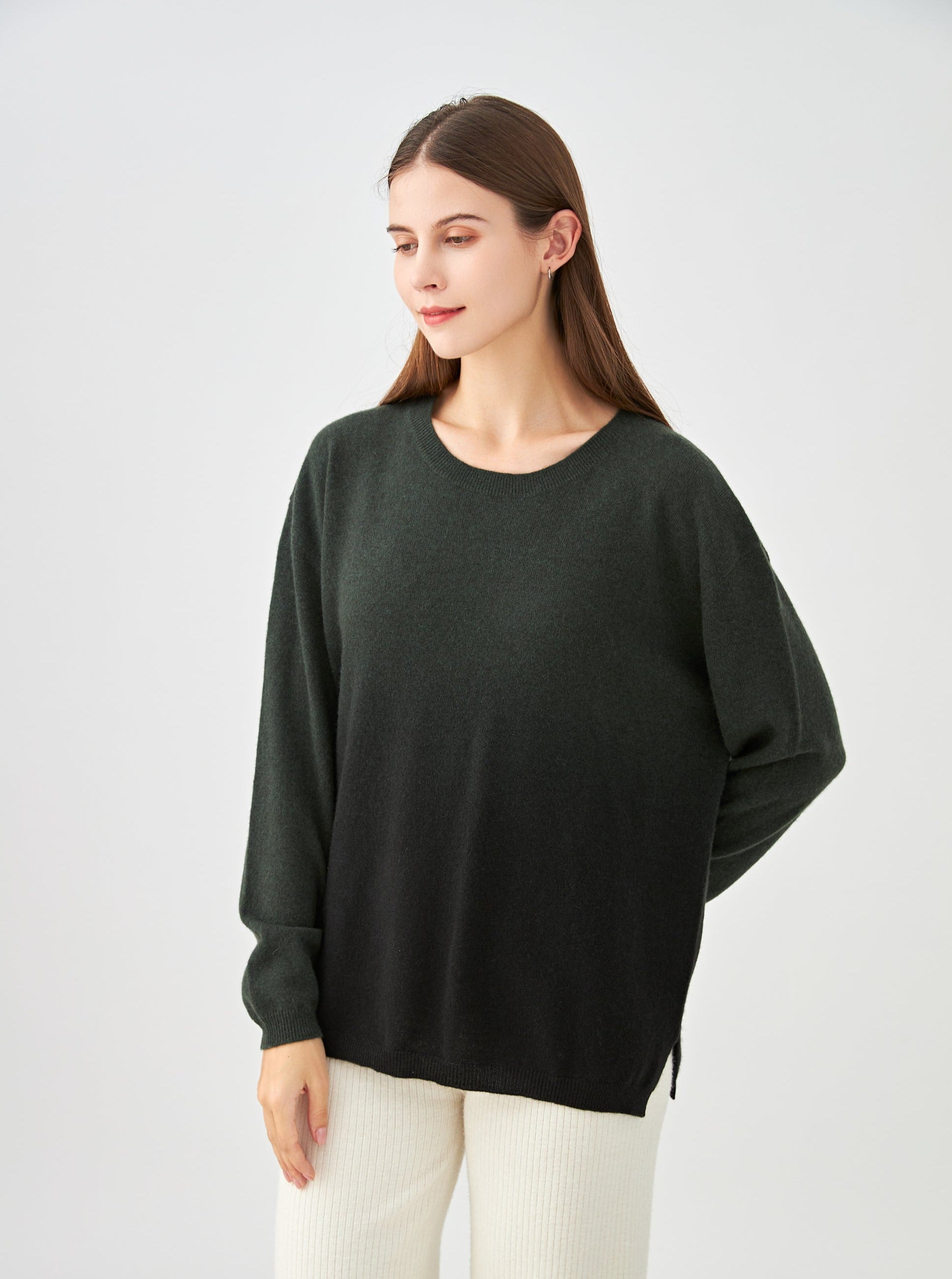 Pull col rond tie and dye en cachemire