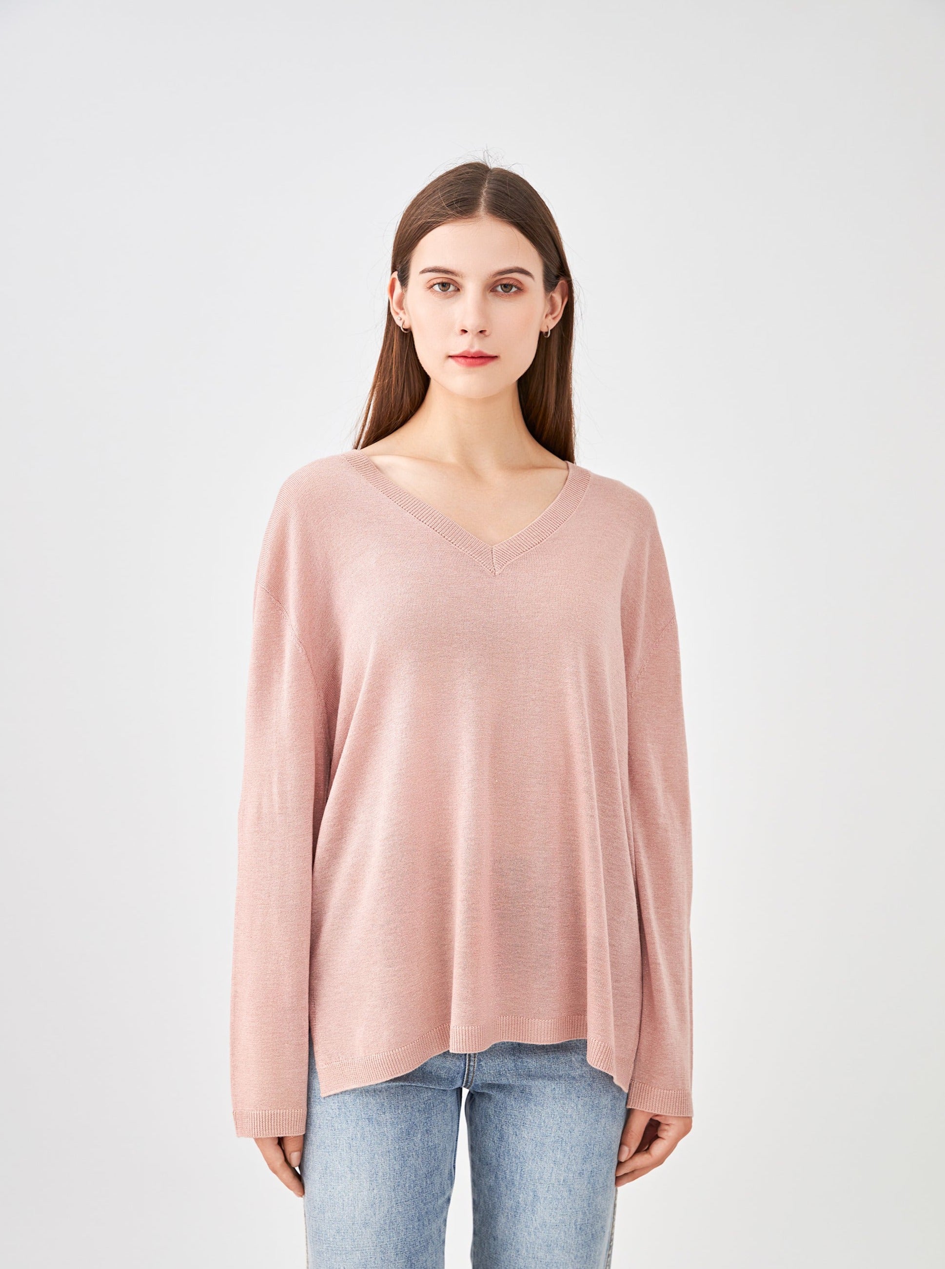 Pull V oversize lurex