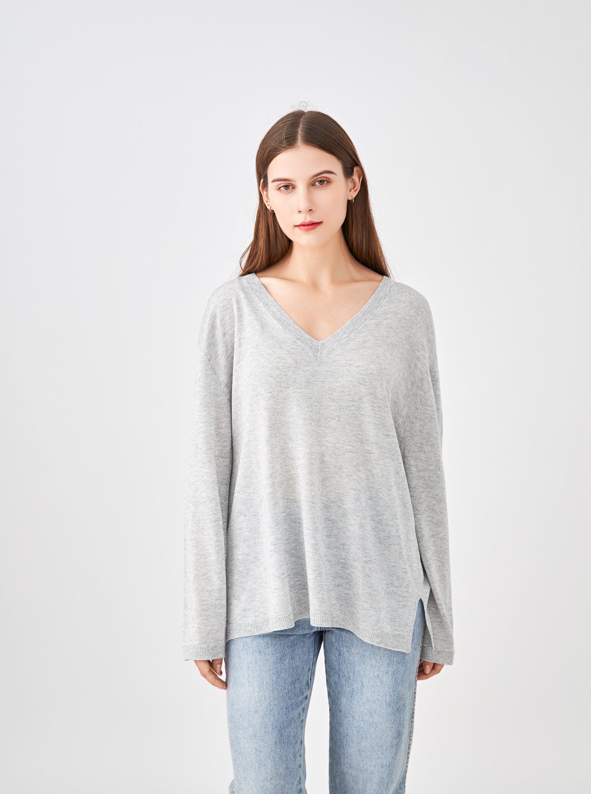 Pull V oversize lurex