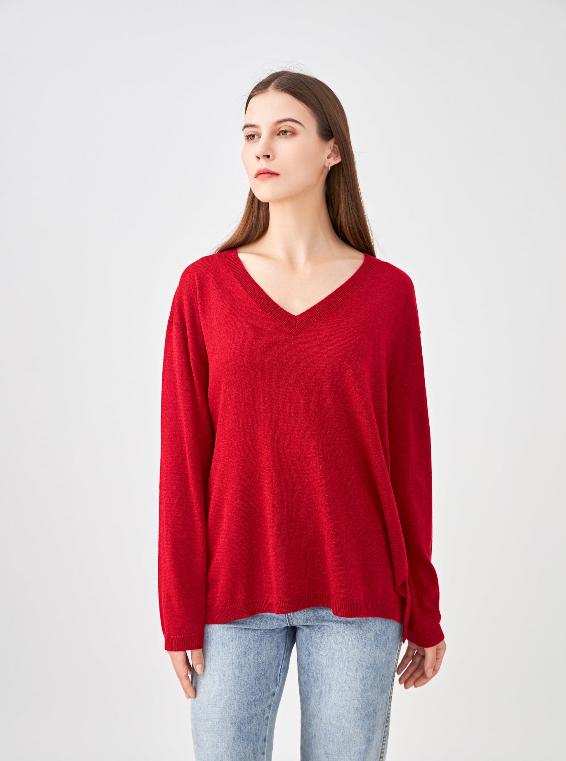 Pull V oversize lurex