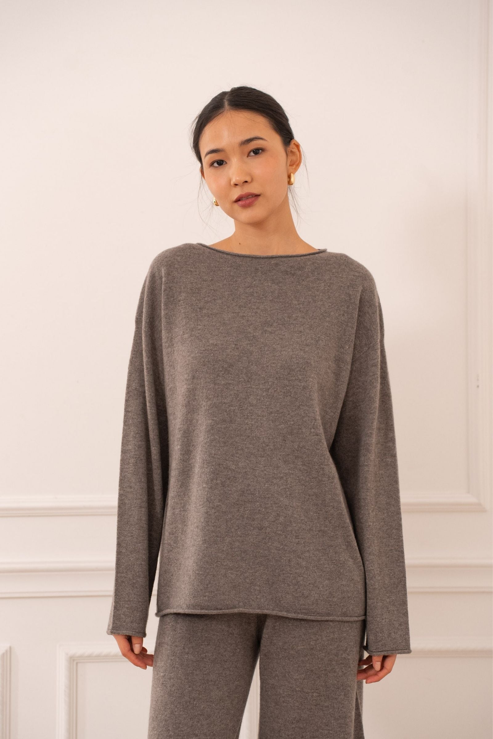 Pull laine & cachemire col rond oversize