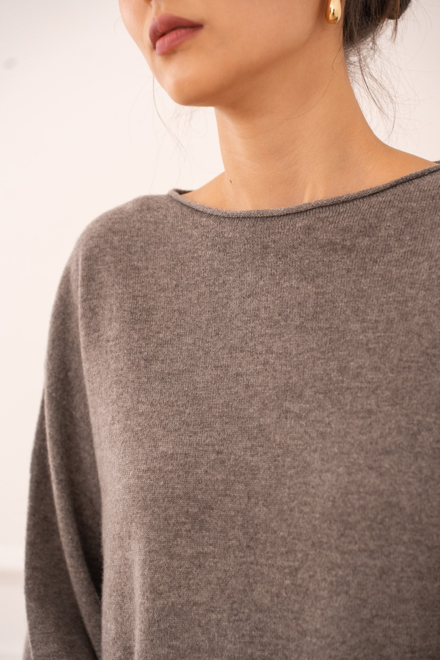 Pull laine & cachemire col rond oversize