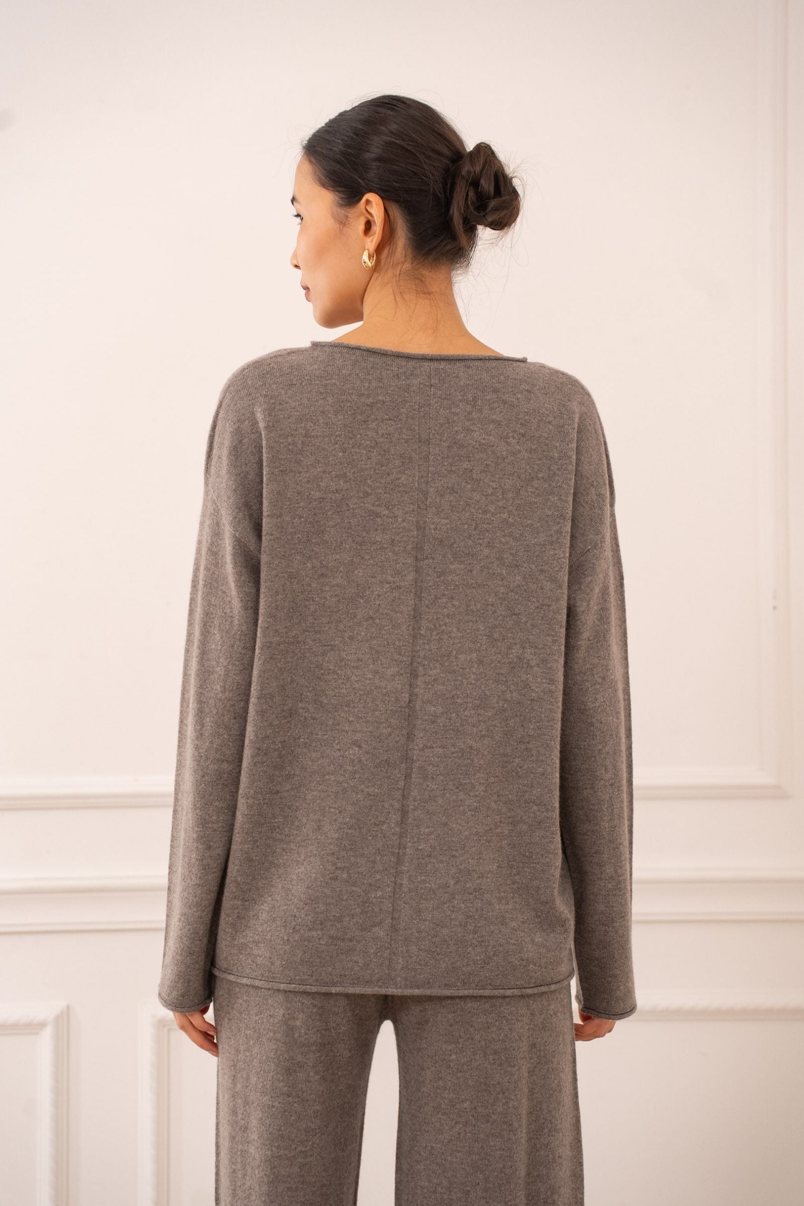 Pull laine & cachemire col rond oversize