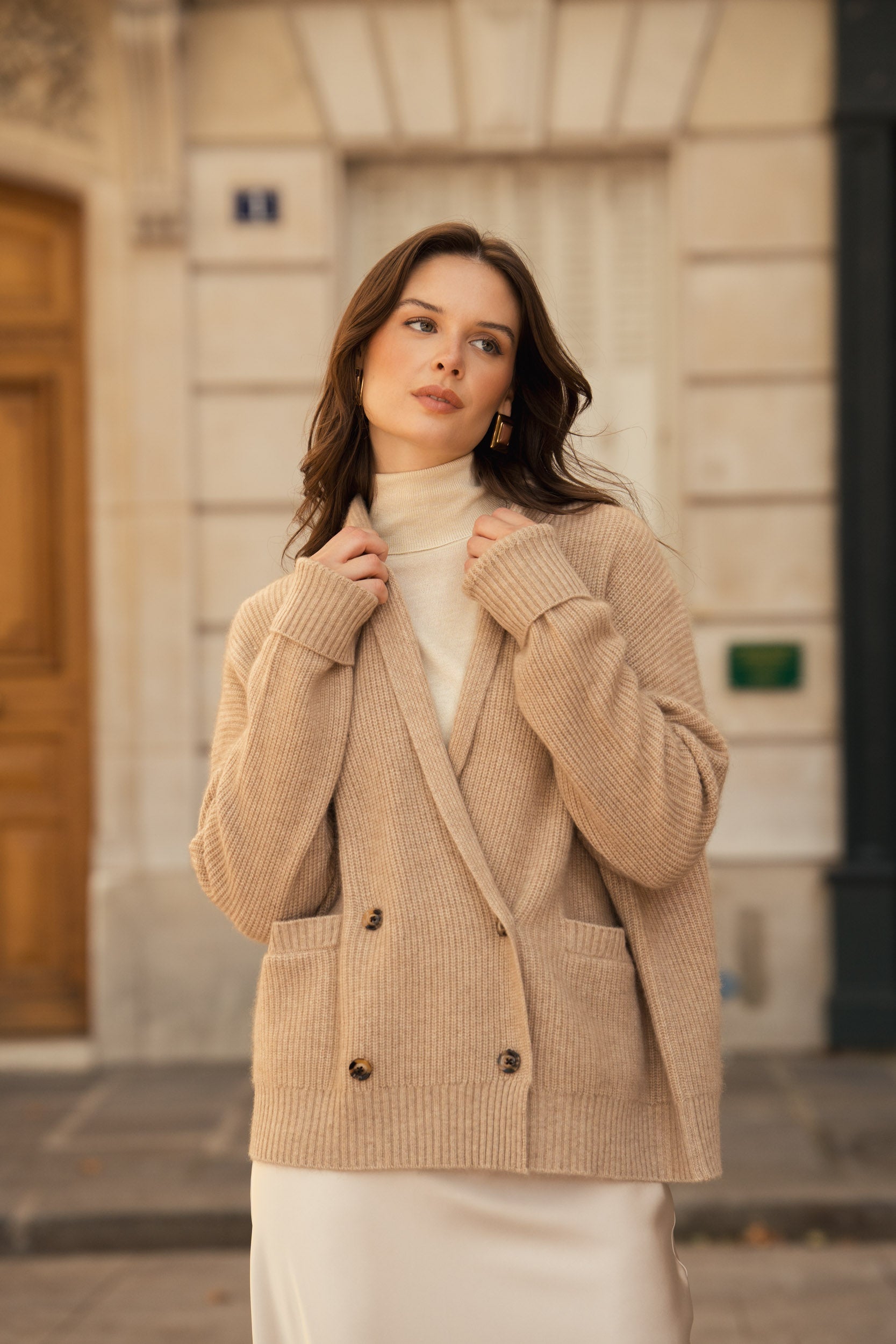 Gilet châle en cachemire 4 fils