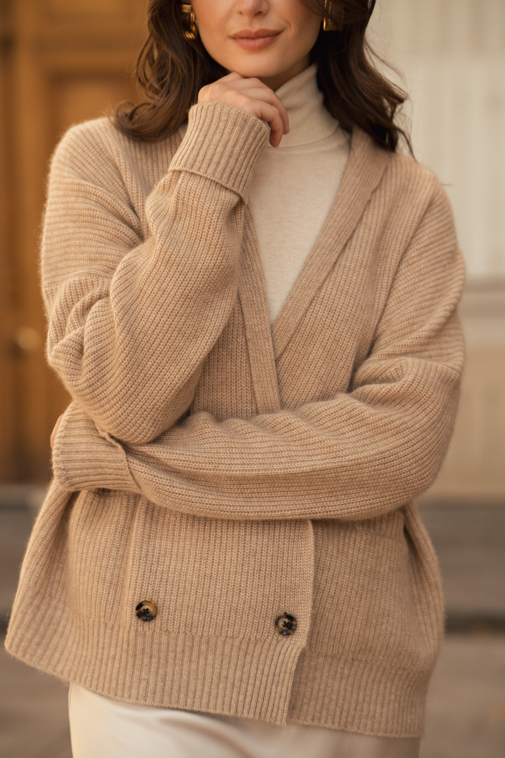 Gilet châle en cachemire 4 fils