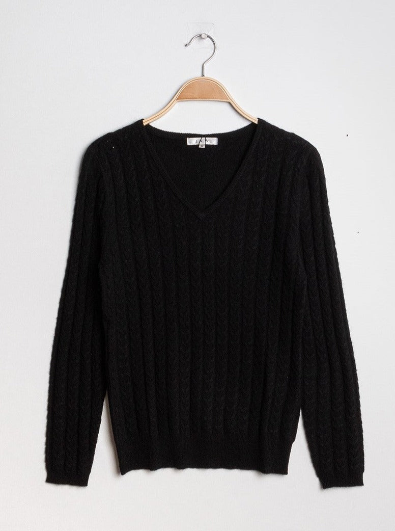 Pull V torsadé en cachemire