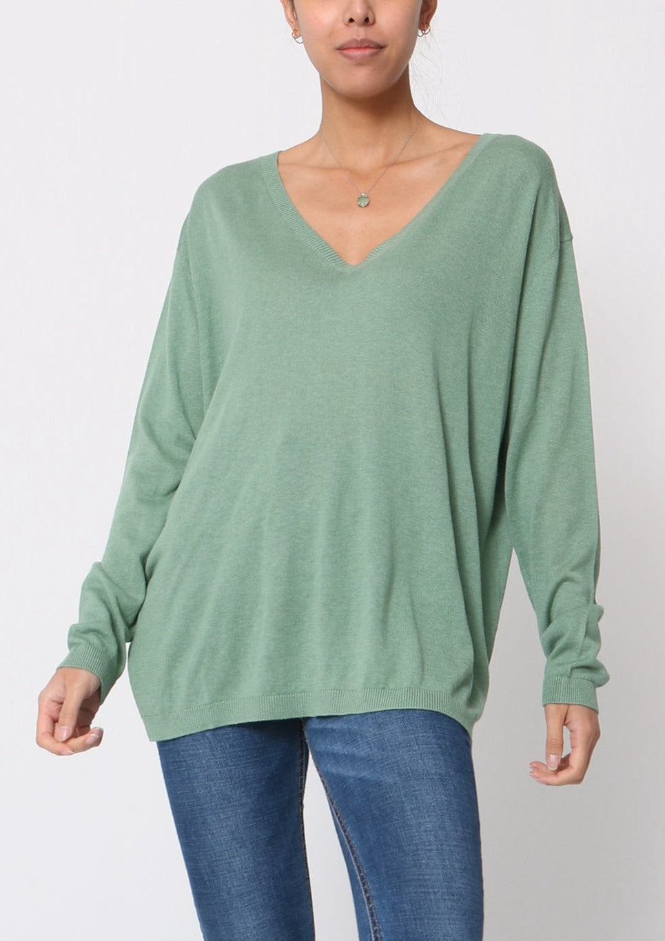 Pull V oversize en soie et cachemire