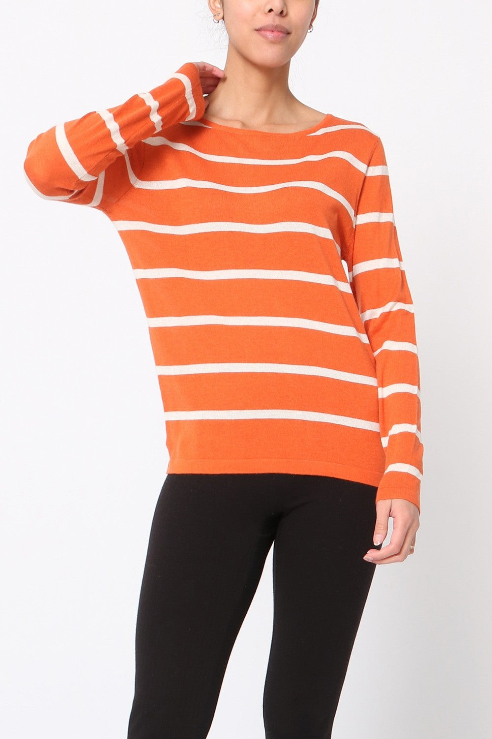 Pull marinière en soie et cachemire