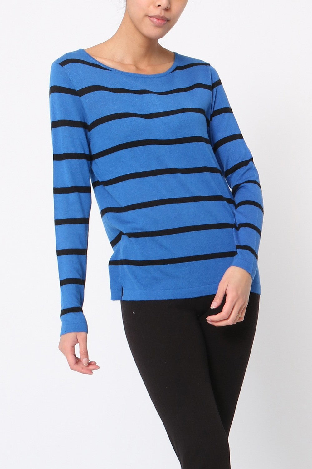 Pull marinière en soie et cachemire