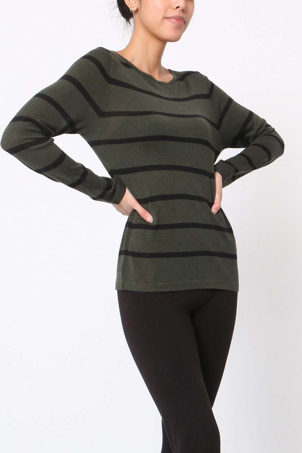 Pull marinière en soie et cachemire