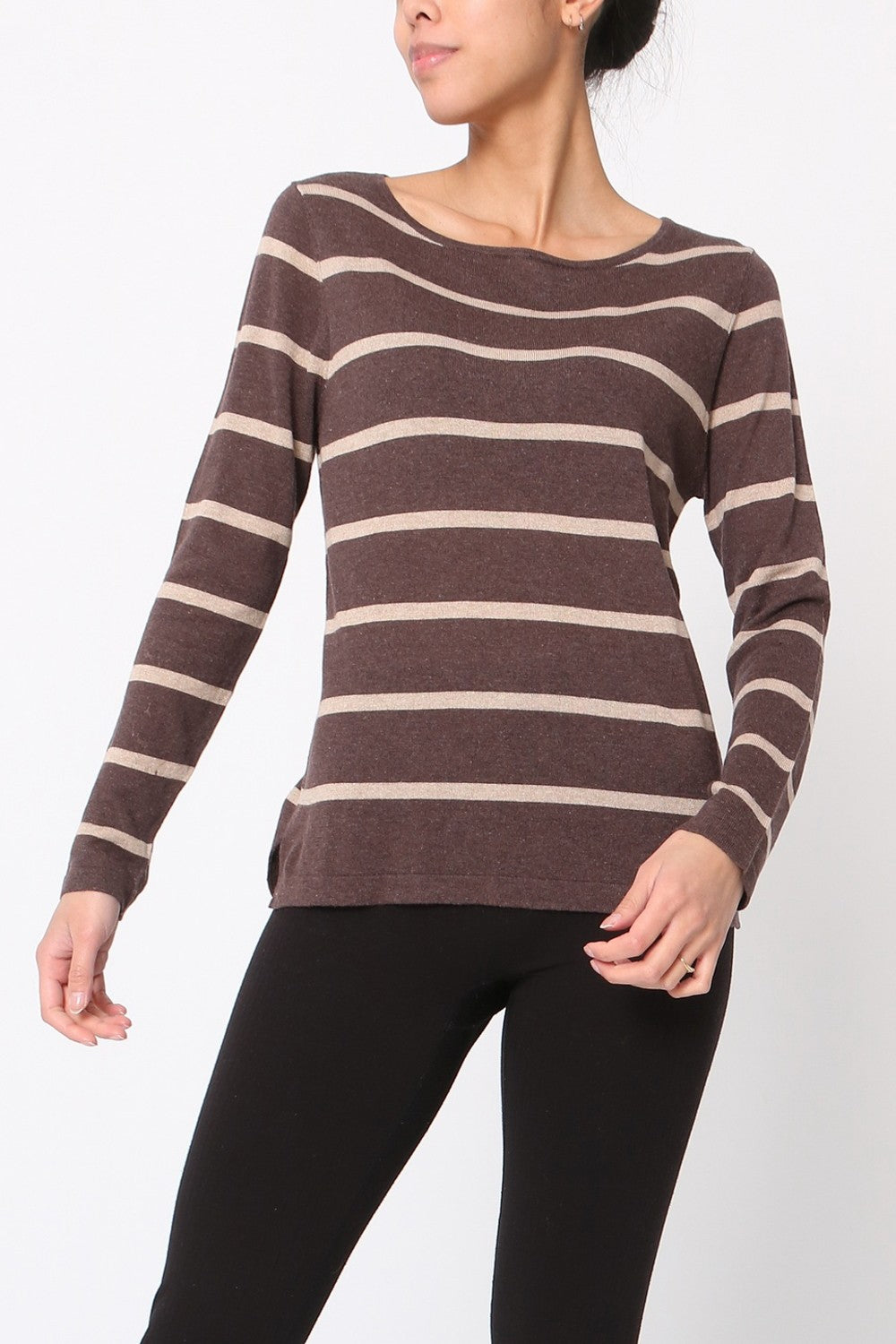 Pull marinière en soie et cachemire
