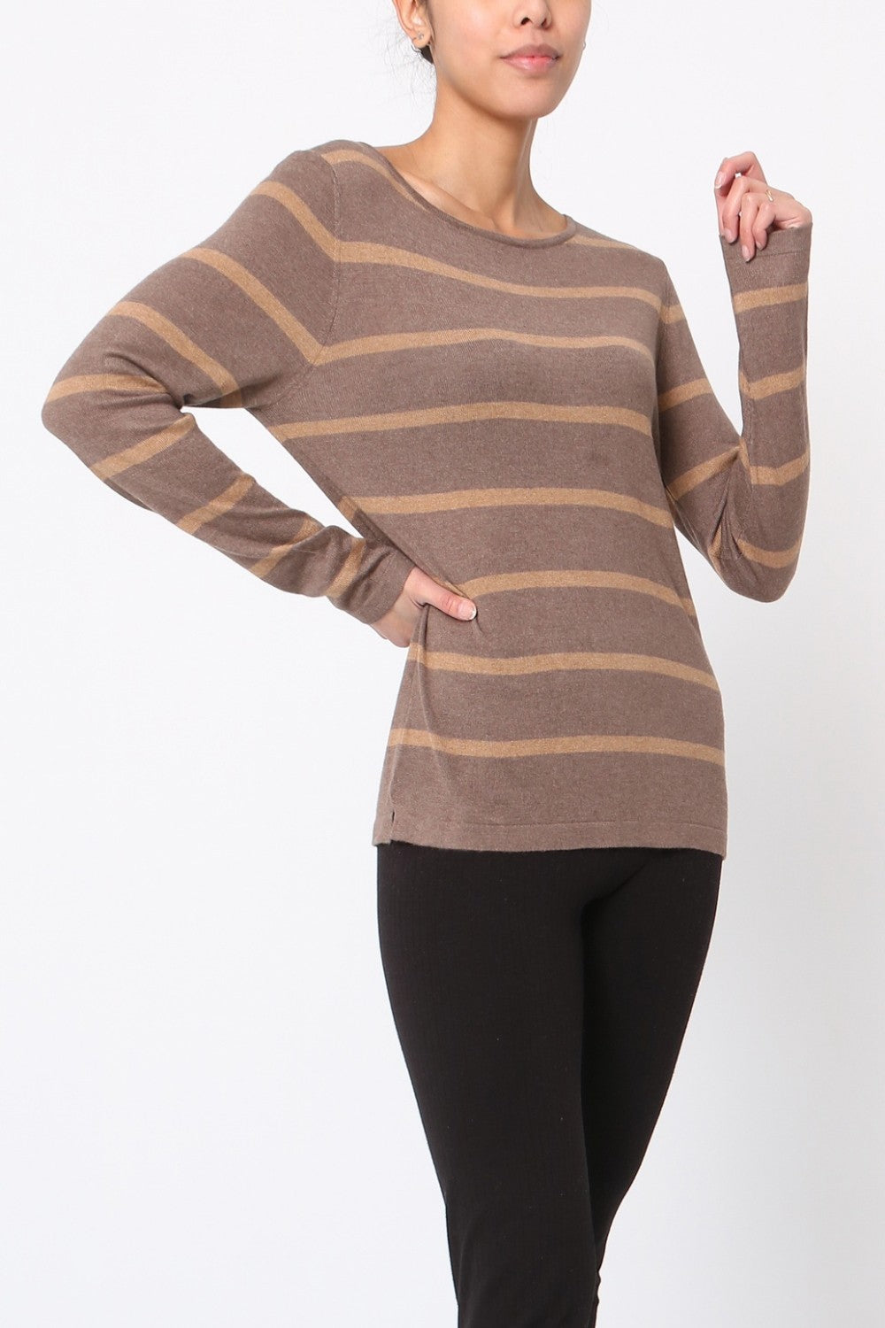 Pull marinière en soie et cachemire