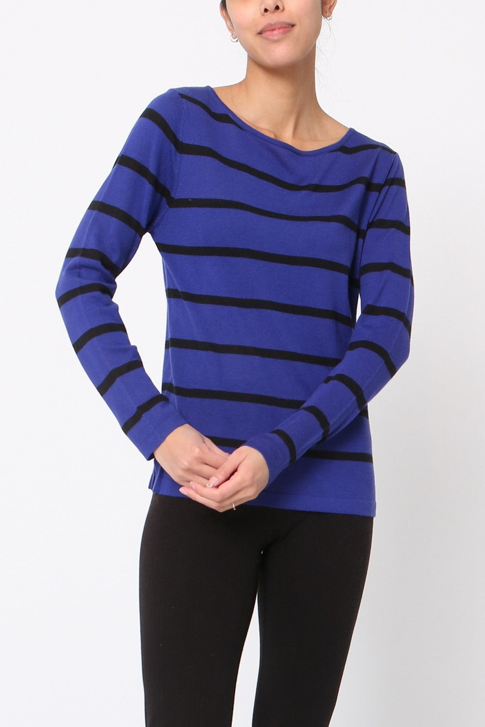 Pull marinière en soie et cachemire