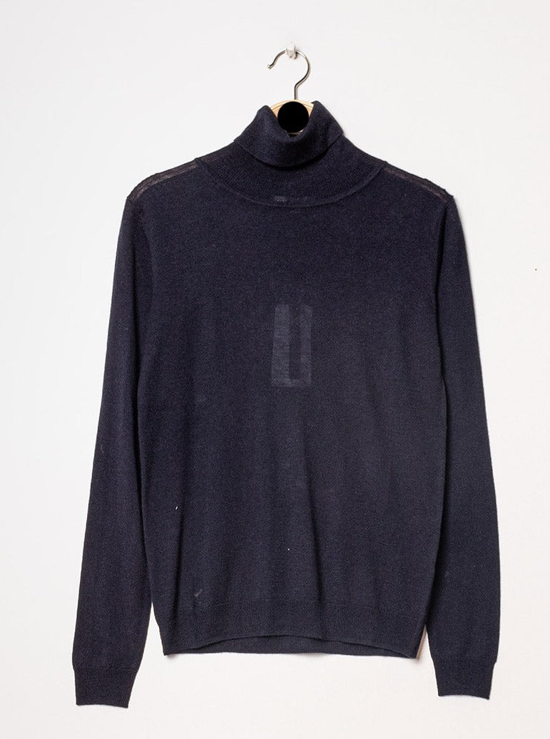 Pull col roulé en soie et cachemire
