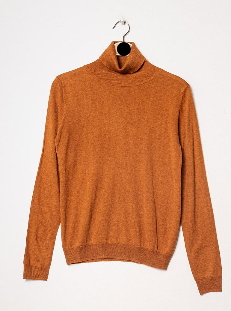 Pull col roulé en soie et cachemire