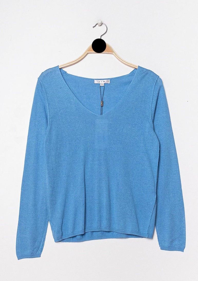 Pull col V en soie cachemire