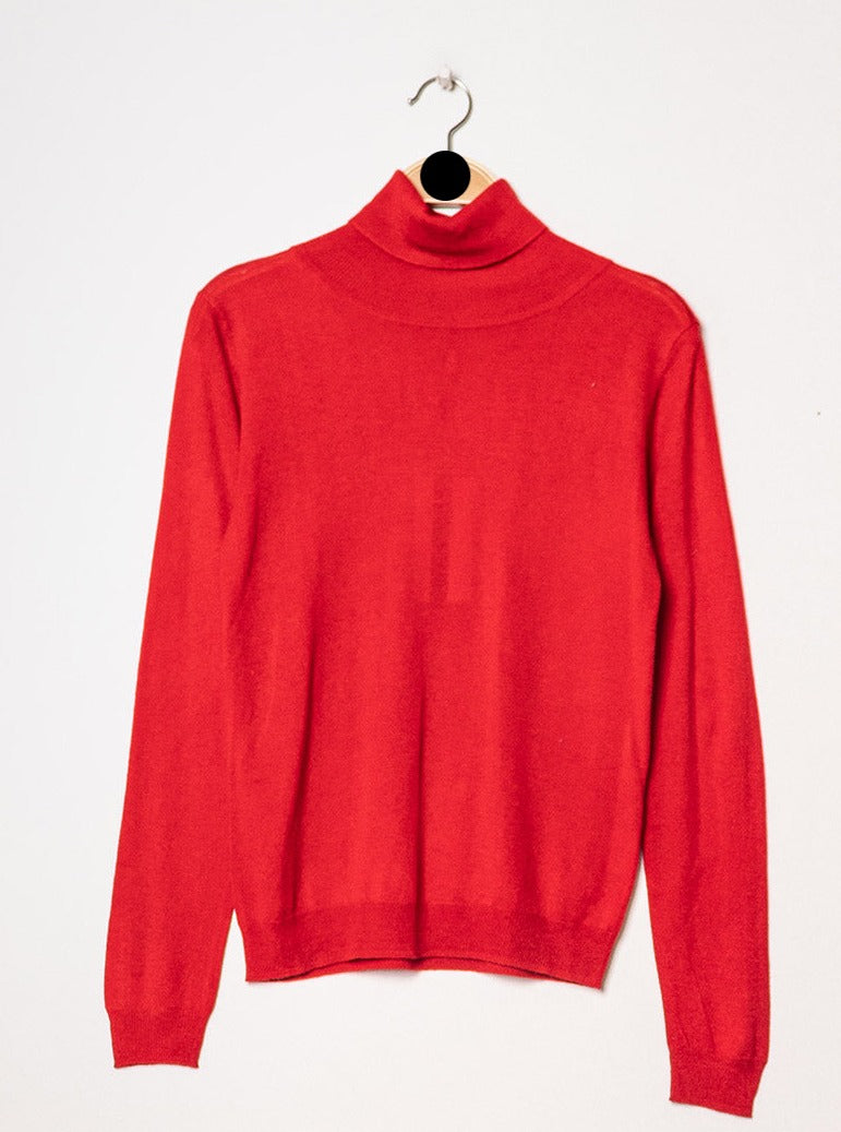 Pull col roulé en soie et cachemire