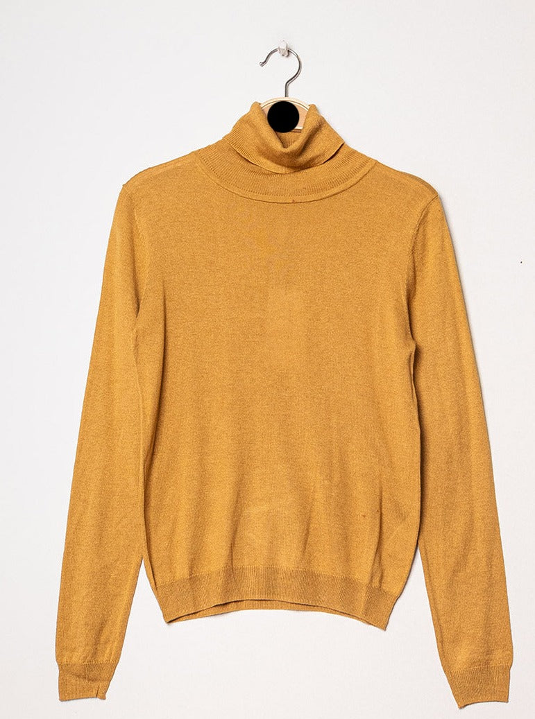 Pull col roulé en soie et cachemire