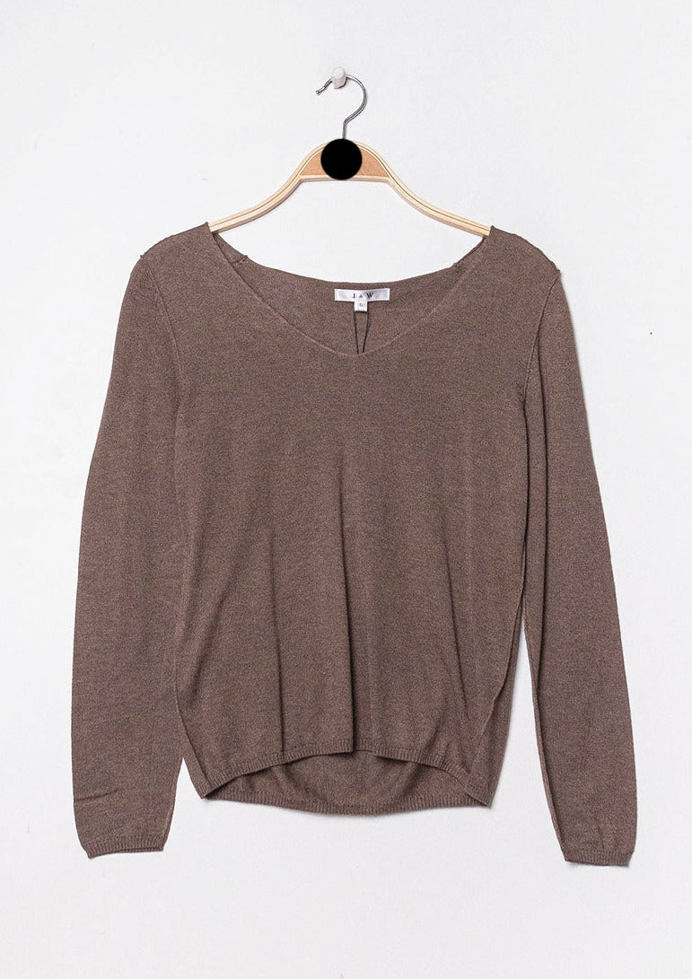 Pull col V en soie cachemire