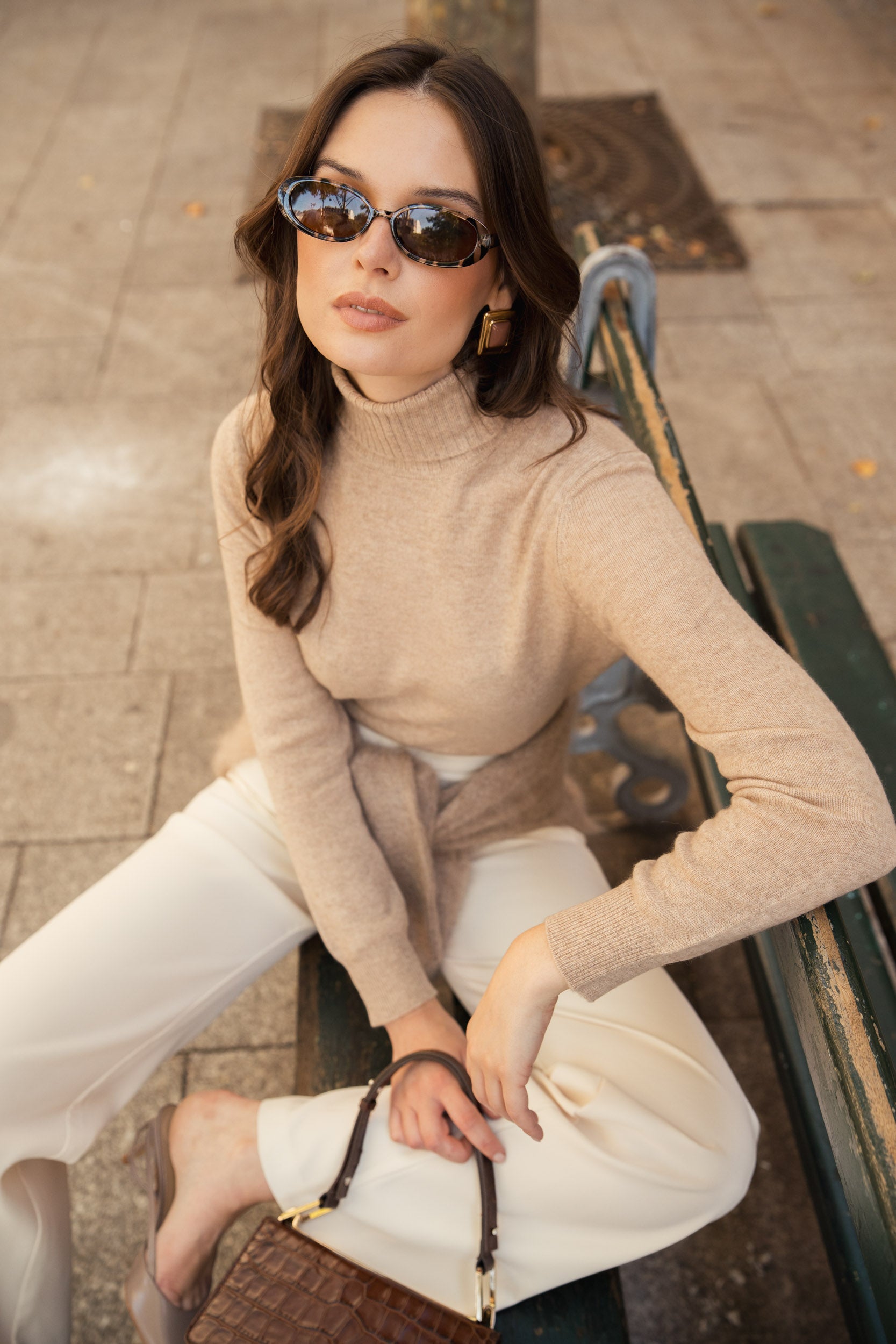 Pull col roulé en cachemire