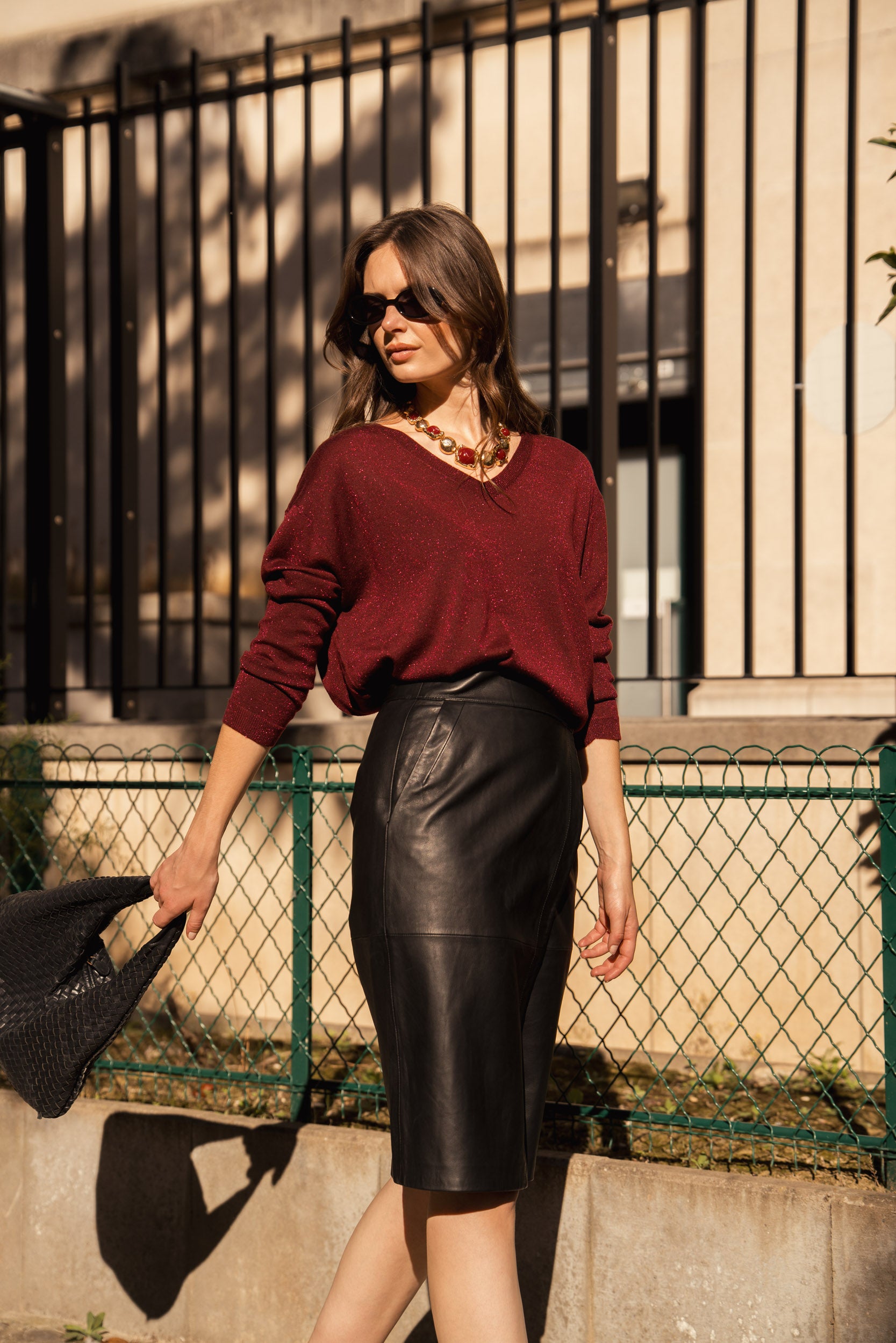 Pull V oversize lurex