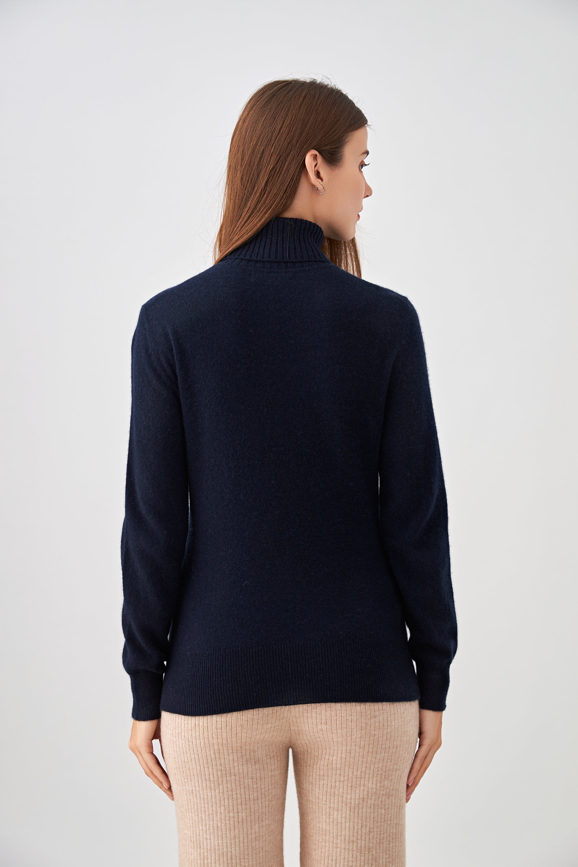 Pull 100% cachemire col roulé