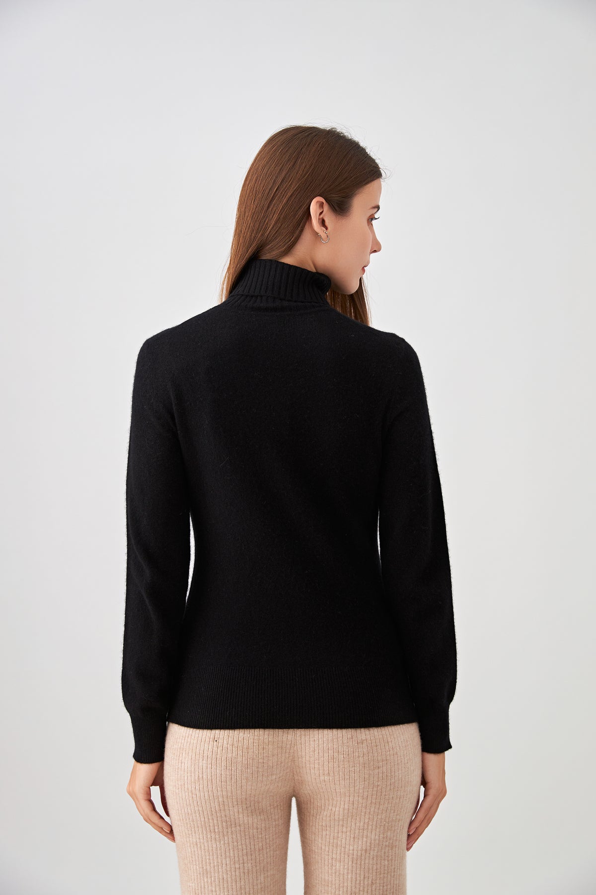 Pull 100% cachemire col roulé