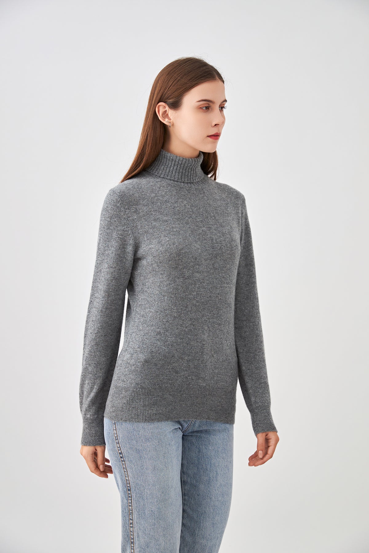 Pull 100% cachemire col roulé