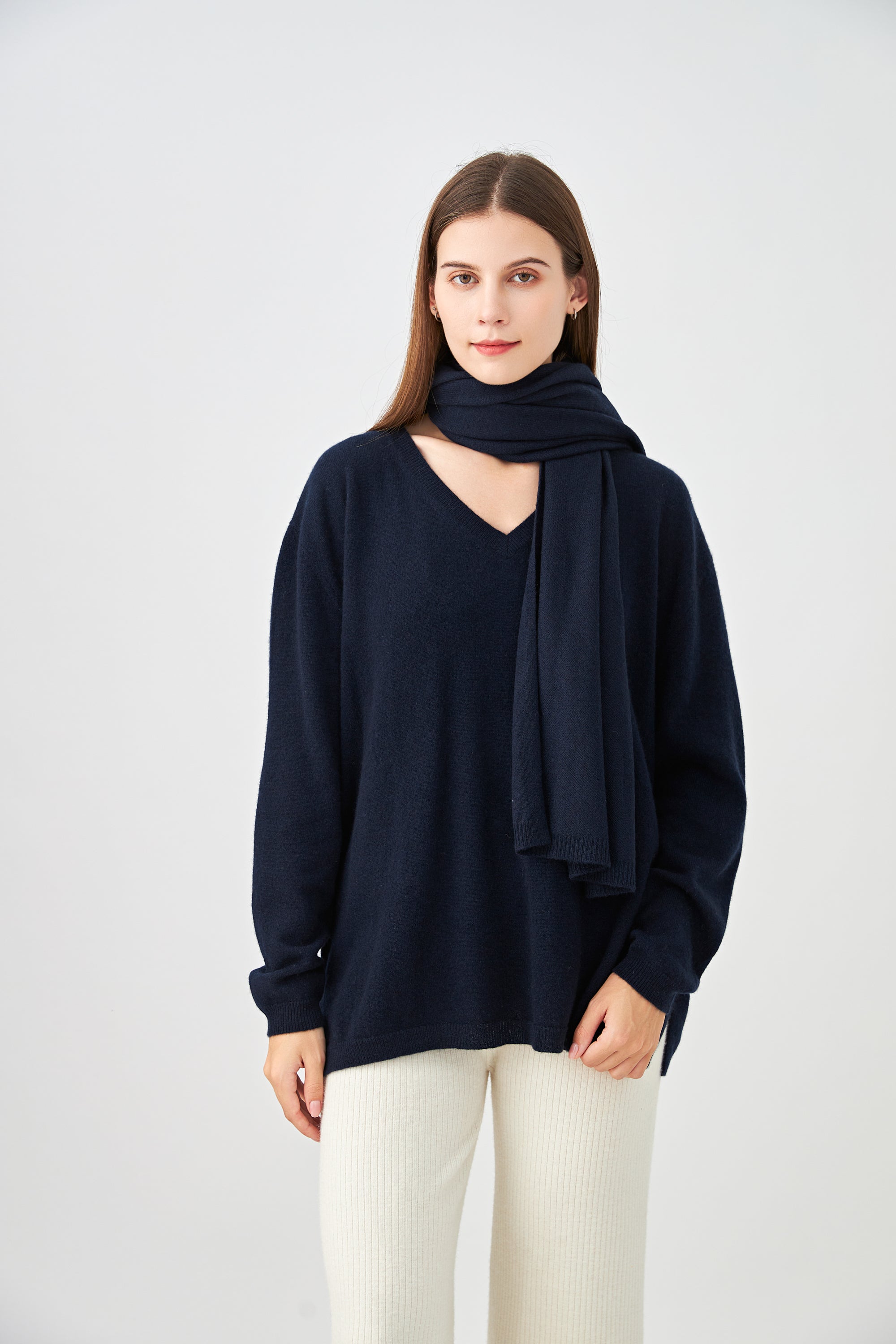 Pull V oversize en cachemire