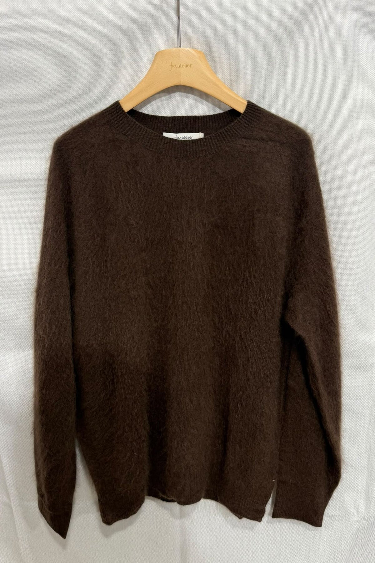 Pull laine & cachemire brossé col rond