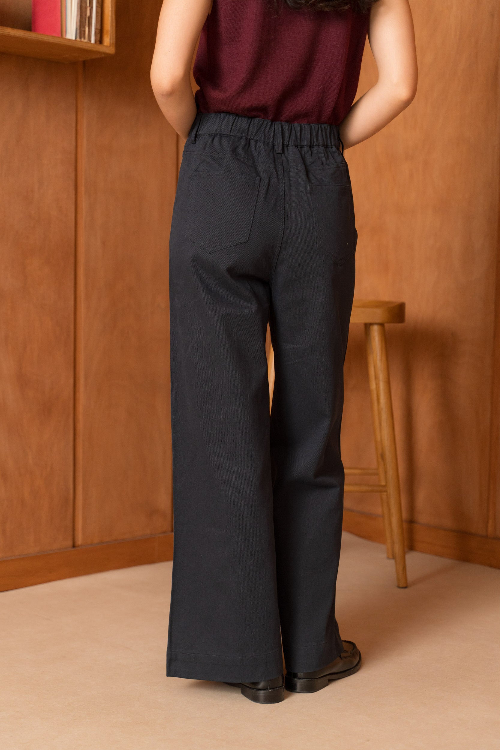 Pantalon large coton & lyocell
