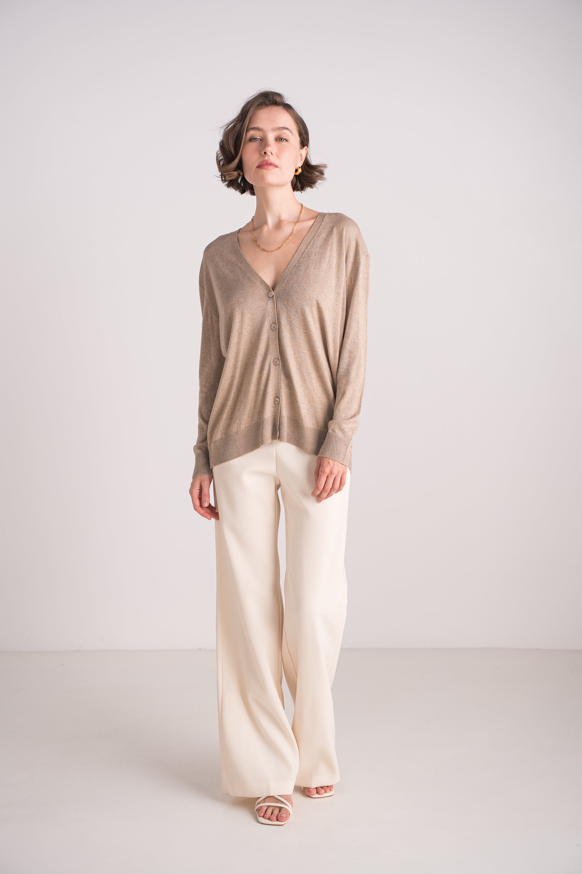 Cardigan oversize en soie et cachemire