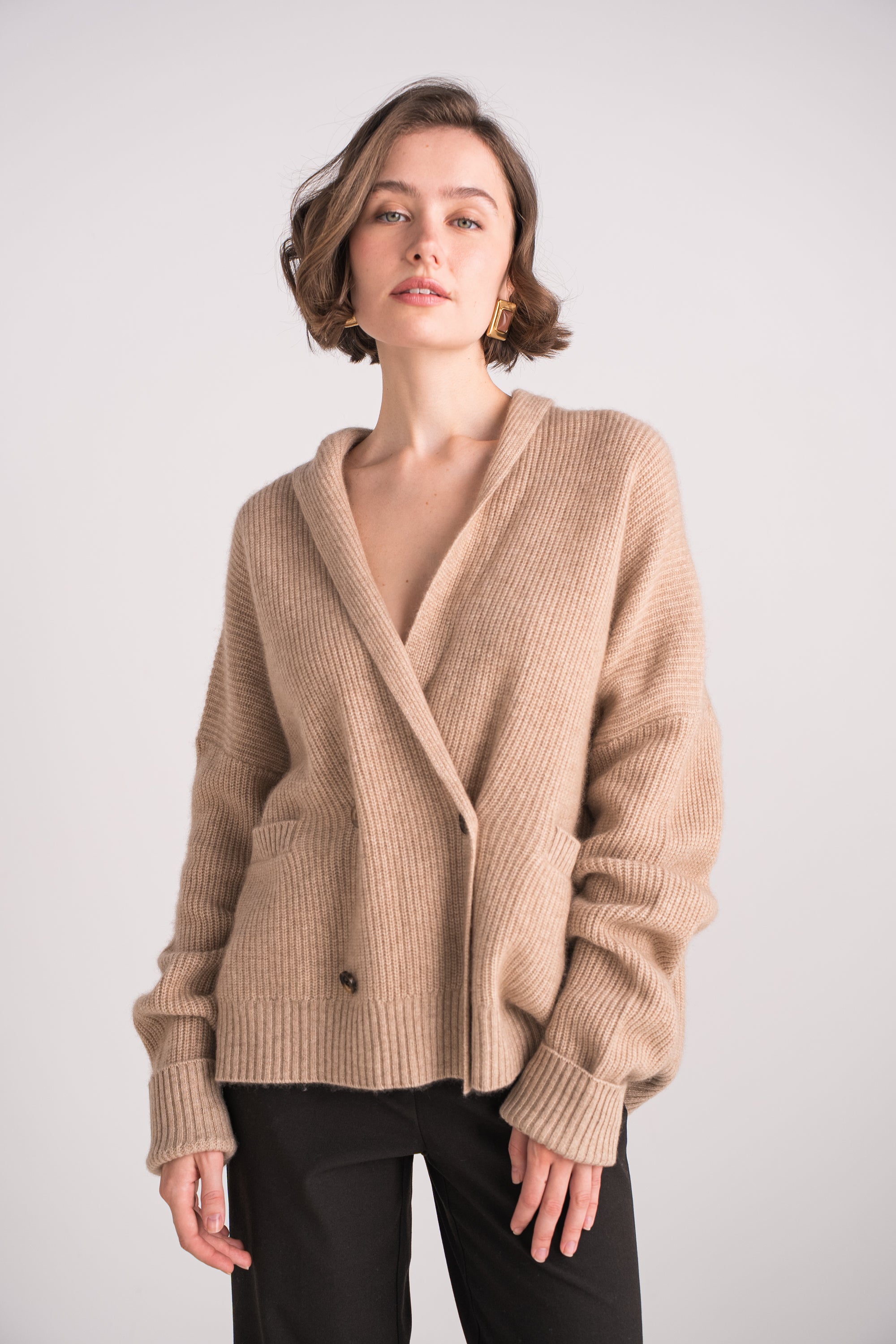 Gilet châle en cachemire 4 fils