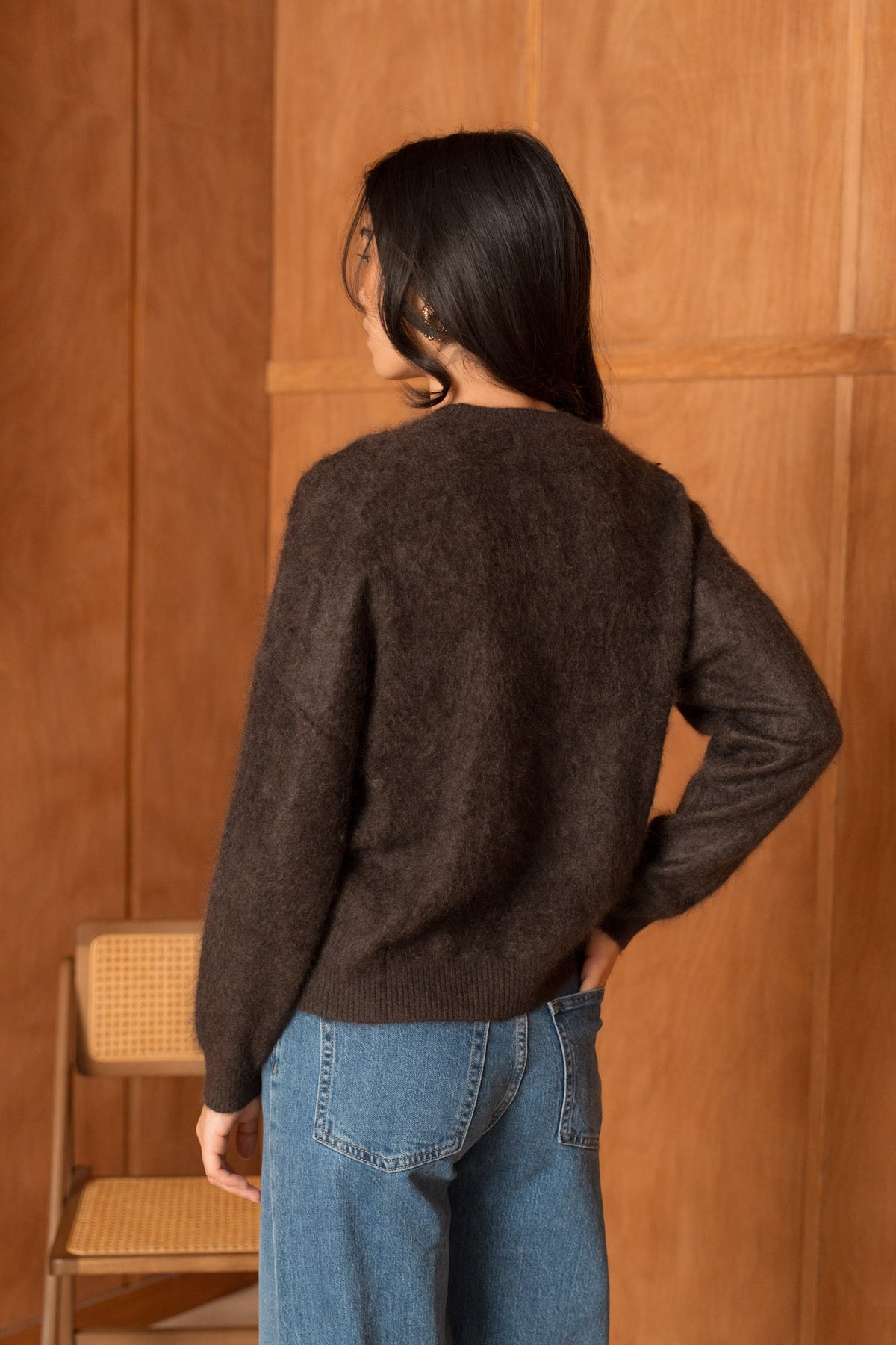 Pull 100% cachemire brossé col rond